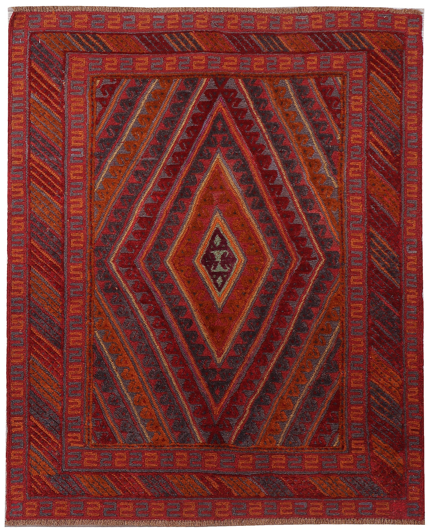 3' x 5'  Red Handmade Mashwani Afghan Rug Rectangular