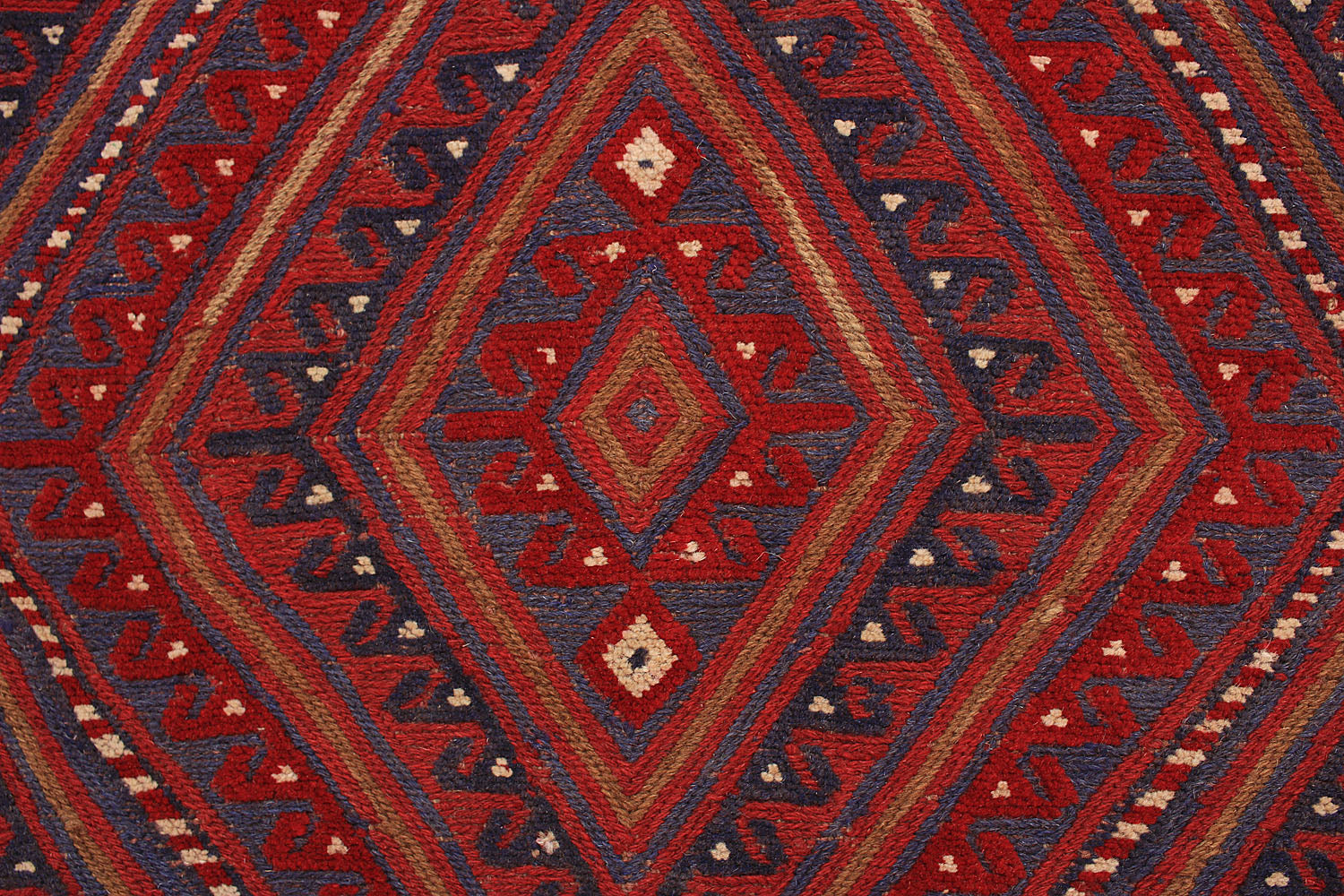 4' x 4'  Red Handmade Mashwani Afghan Rug Square