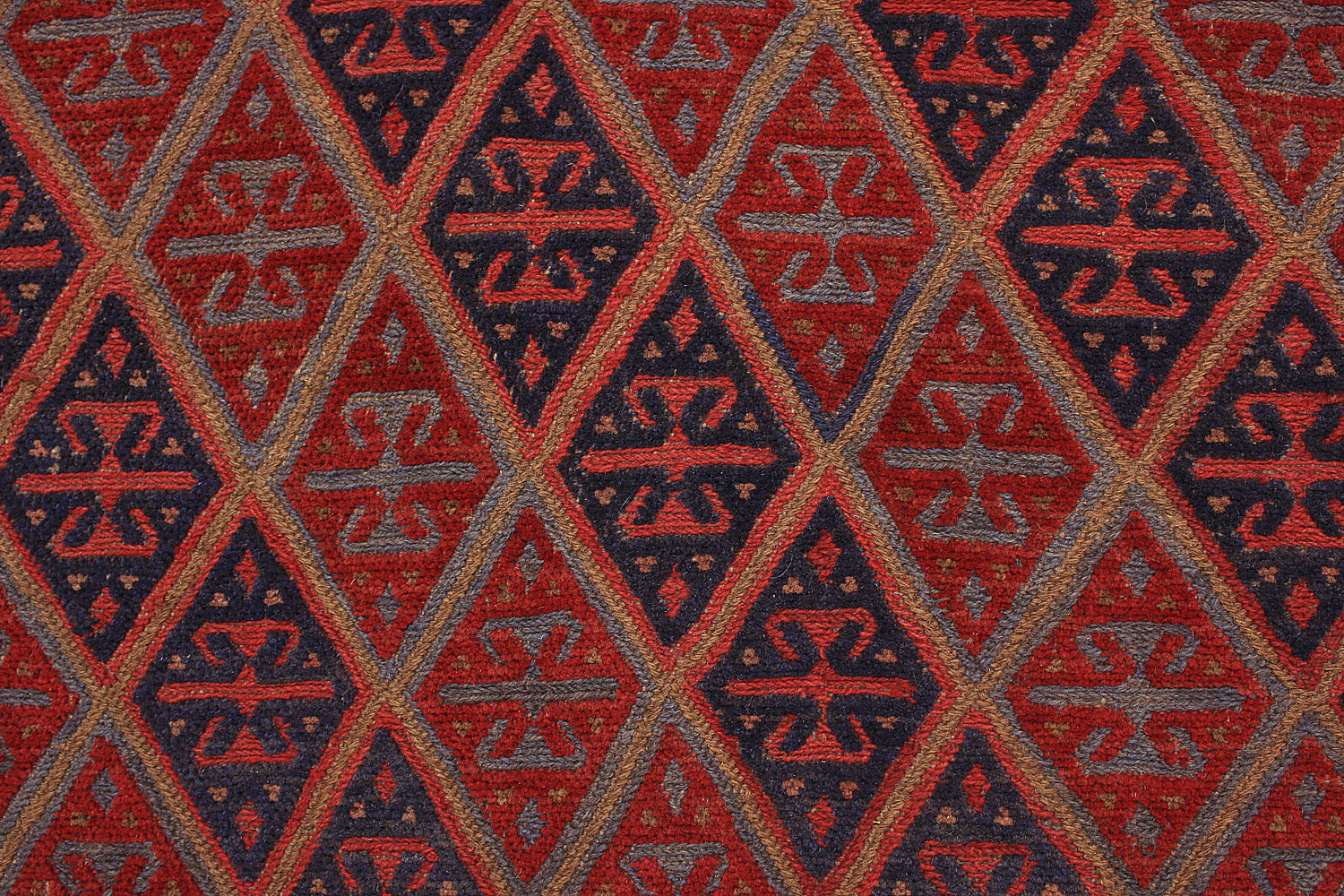 4' x 4'  Red Handmade Mashwani Afghan Rug Square