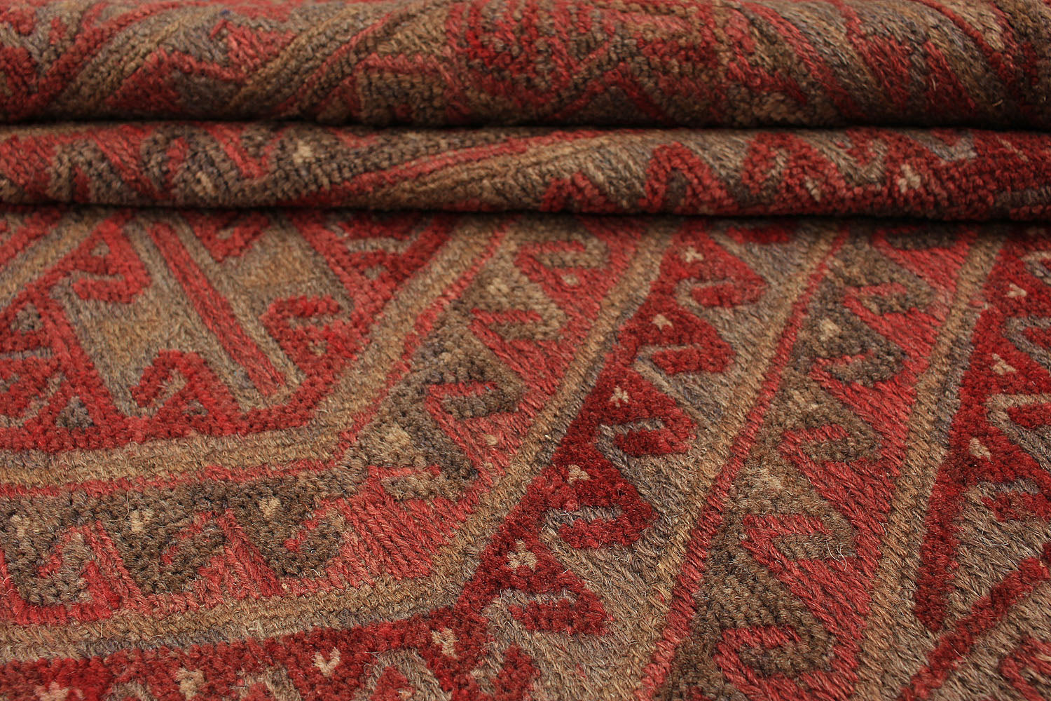 4' 6" x 6' 6  Brown Handmade Mashwani Afghan Rug Rectangular