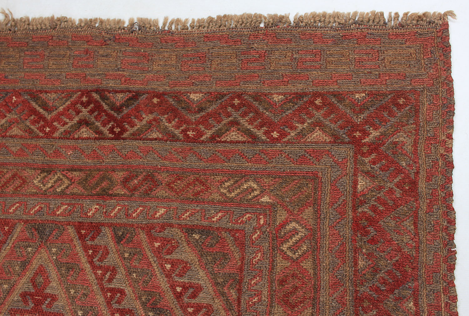 4' 6" x 6' 6  Brown Handmade Mashwani Afghan Rug Rectangular