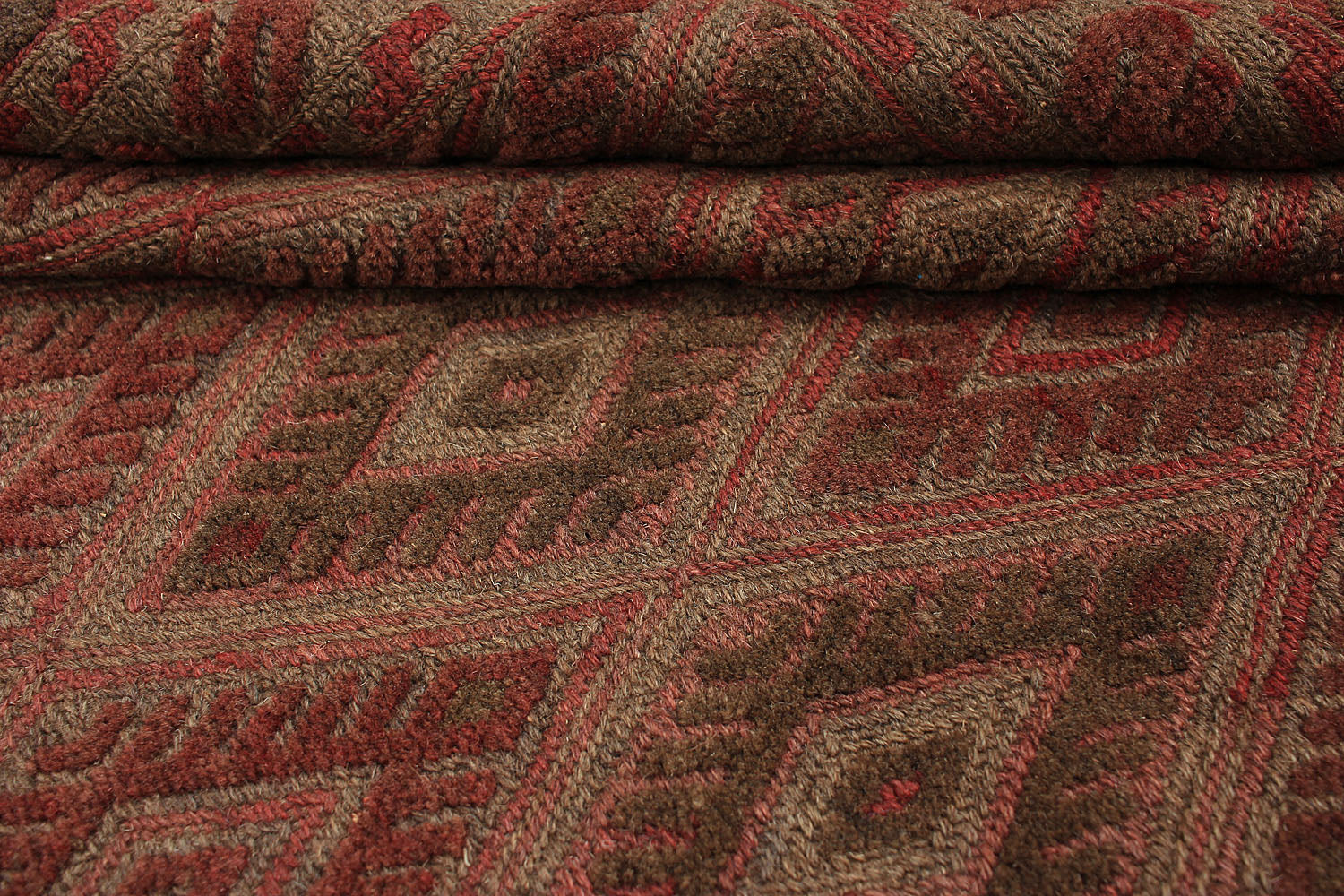 Brown Handmade Mashwani Afghan Rug Rectangular