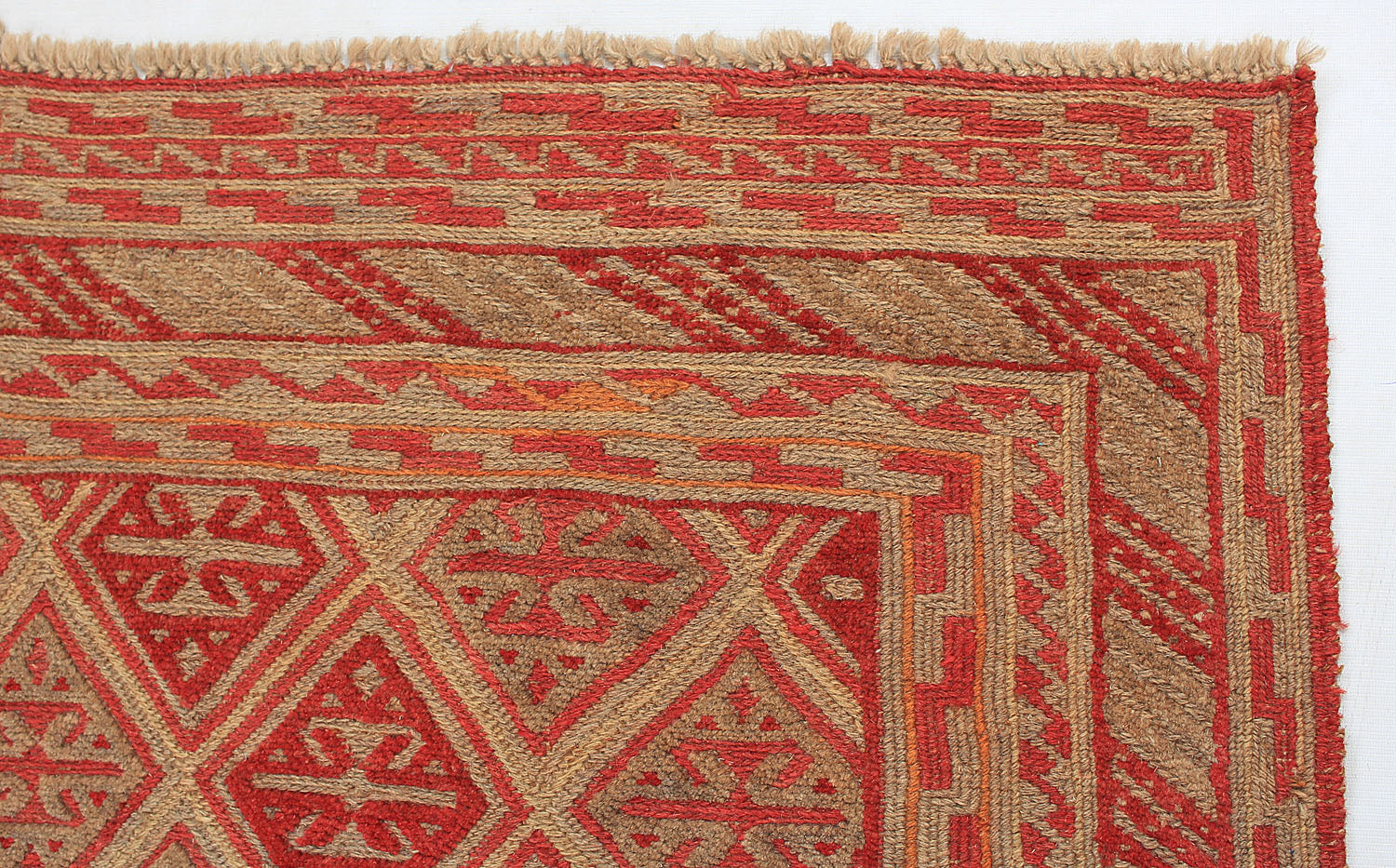 Brown Handmade Mashwani Afghan Rug Rectangular