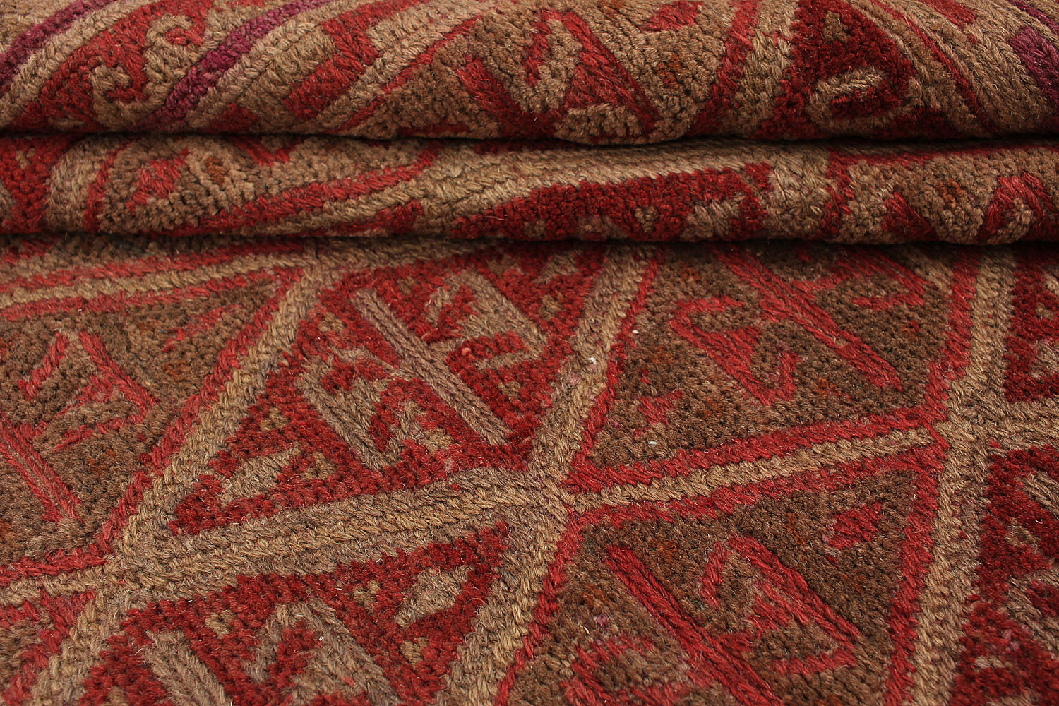 Brown Handmade Mashwani Afghan Rug Rectangular