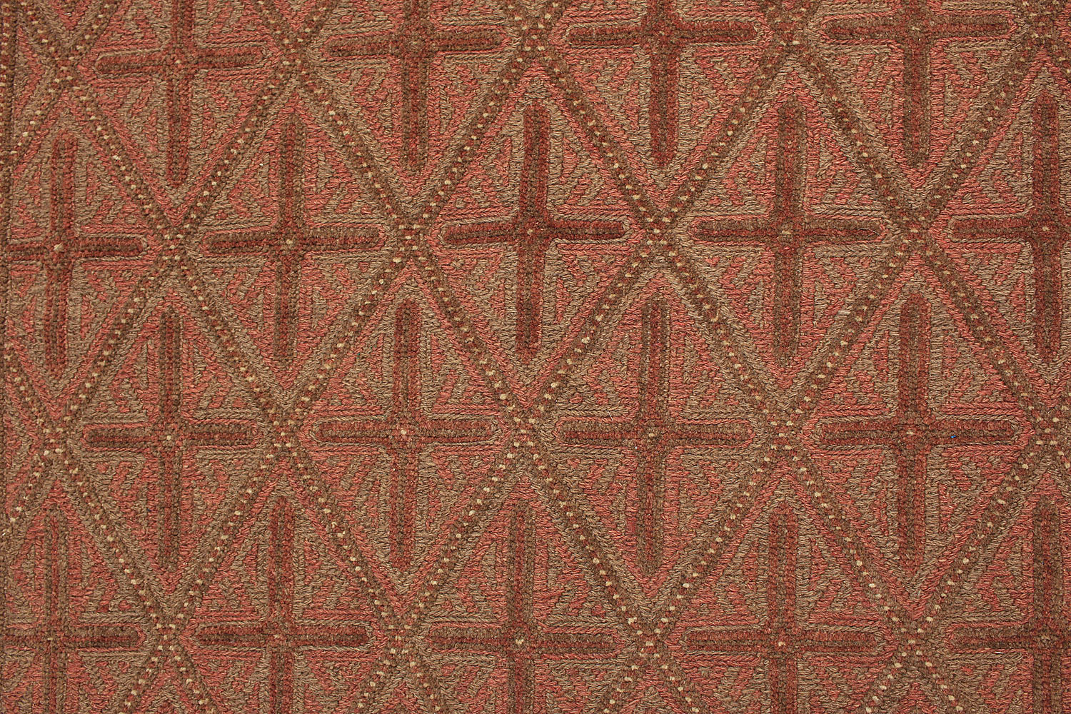 Brown Handmade Mashwani Afghan Rug Rectangular