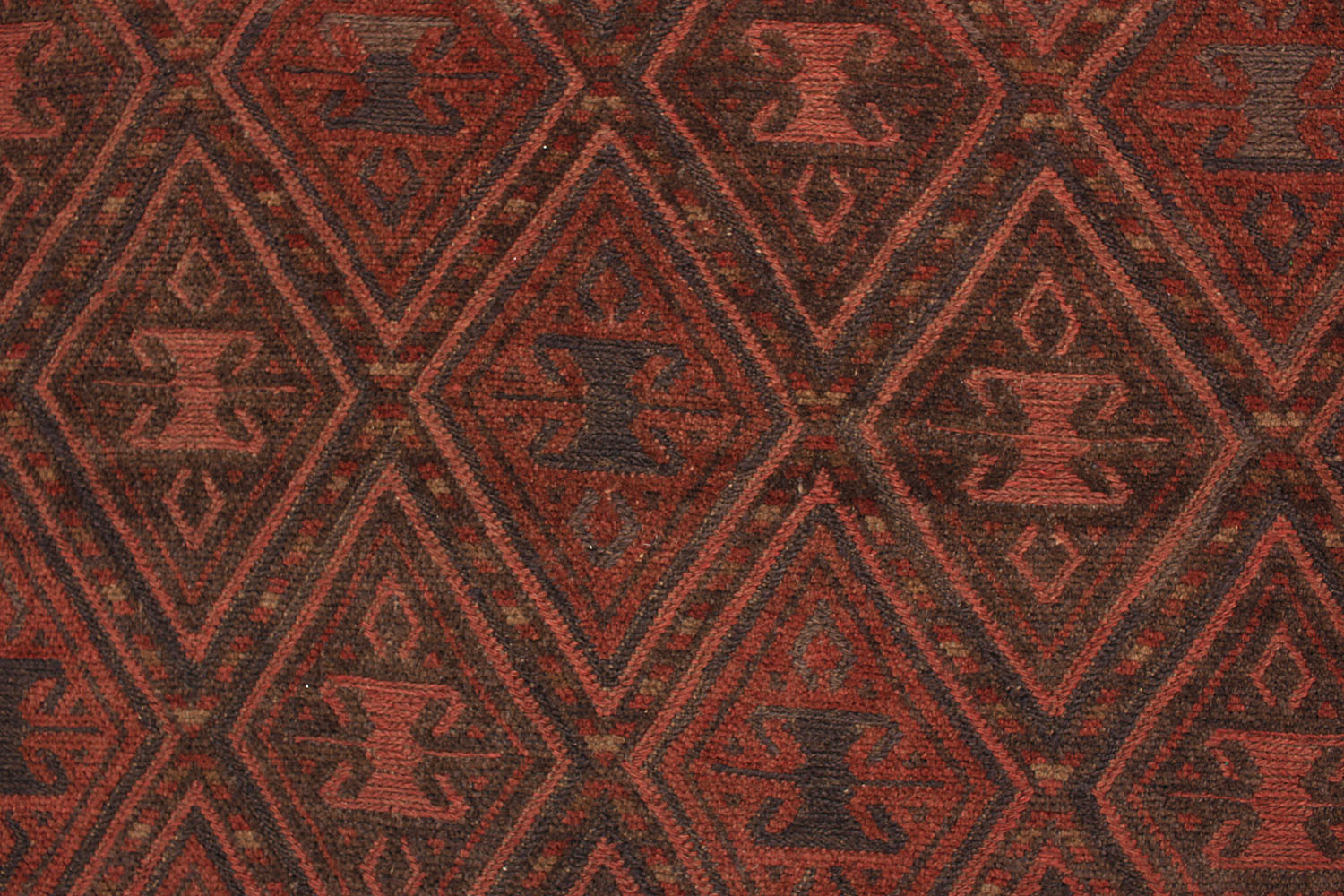 Brown Handmade Mashwani Afghan Rug Rectangular