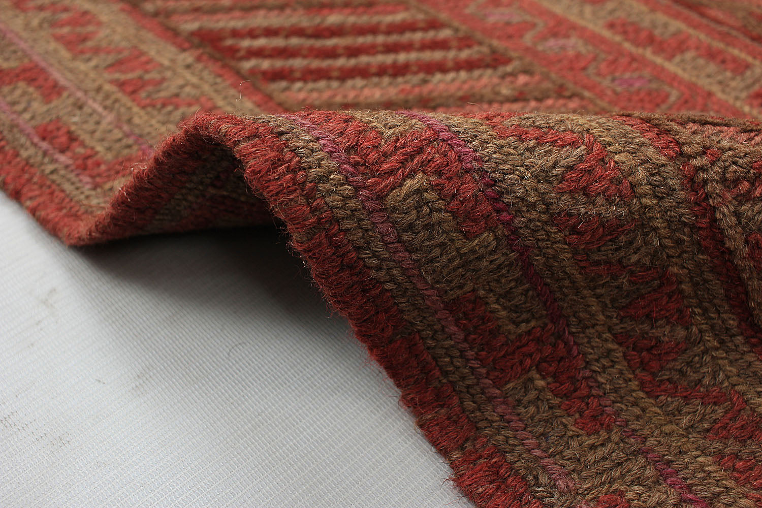 4' 6" x 6' 6  Brown Handmade Mashwani Afghan Rug Rectangular