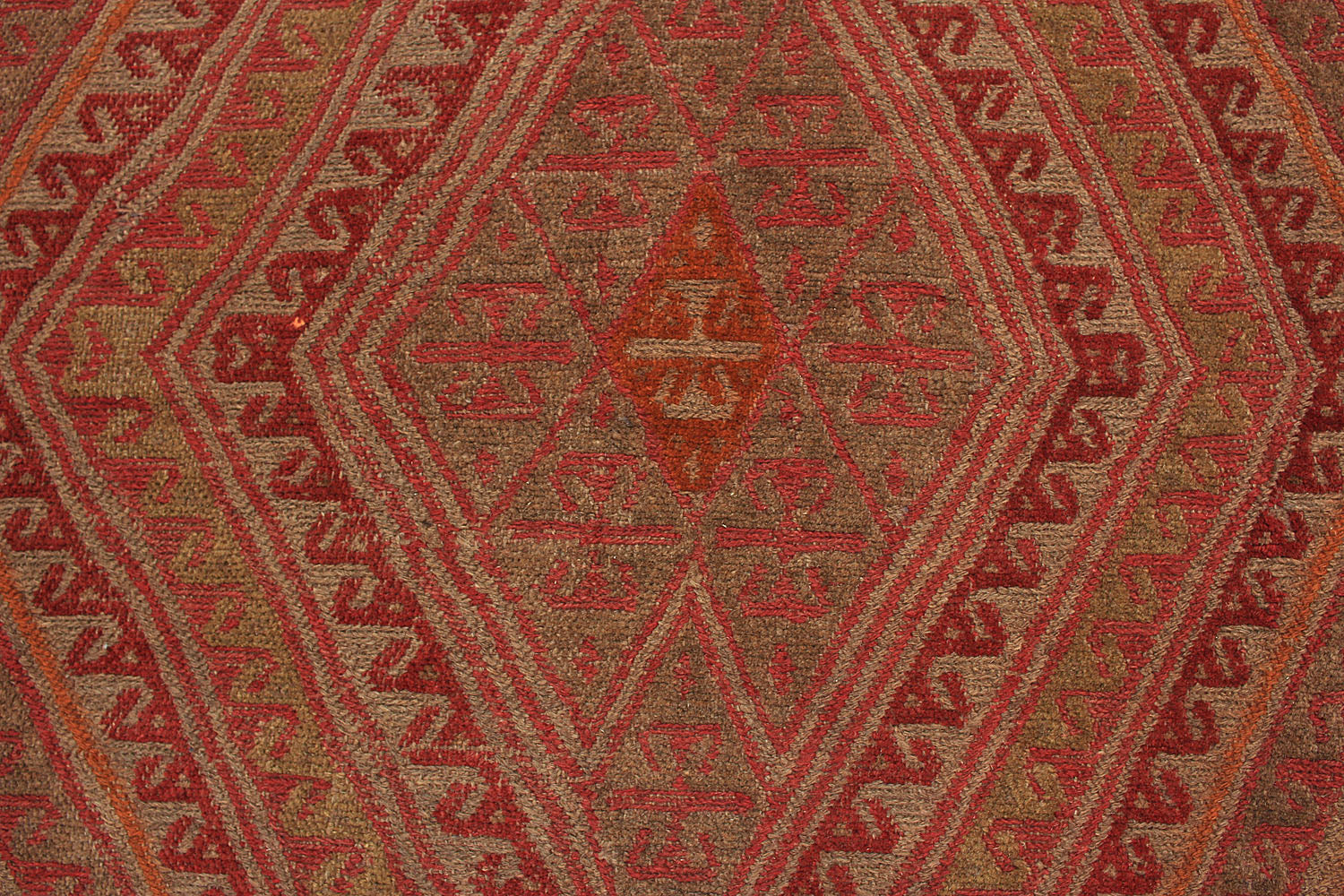 Brown Handmade Mashwani Afghan Rug Rectangular