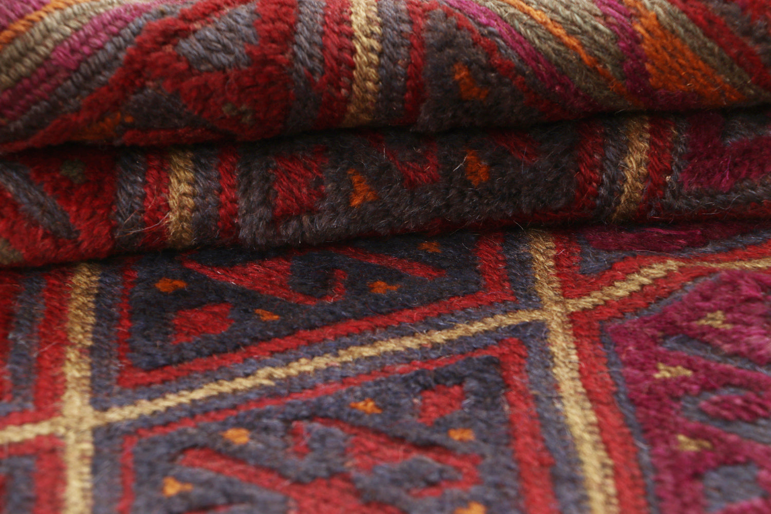 Red Handmade Mashwani Afghan Rug Rectangular
