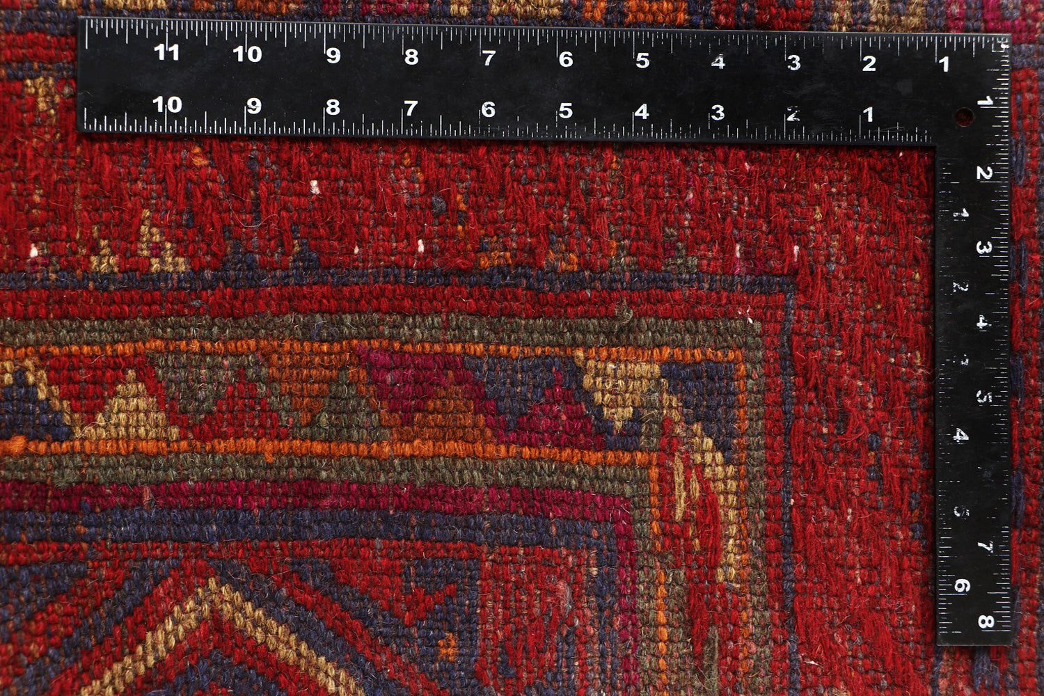 Red Handmade Mashwani Afghan Rug Rectangular