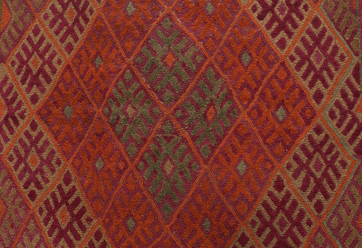 Red Handmade Mashwani Afghan Rug Rectangular