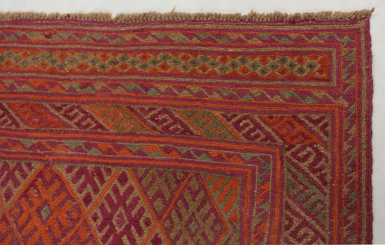 Red Handmade Mashwani Afghan Rug Rectangular