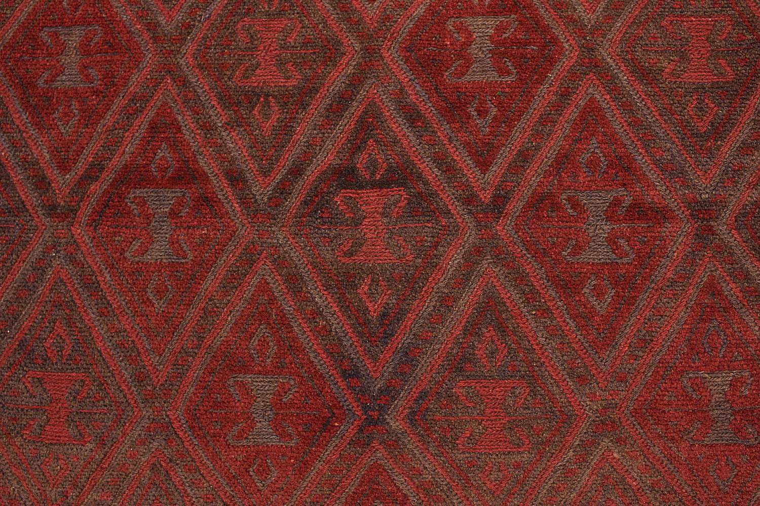 Brown Handmade Mashwani Afghan Rug Rectangular