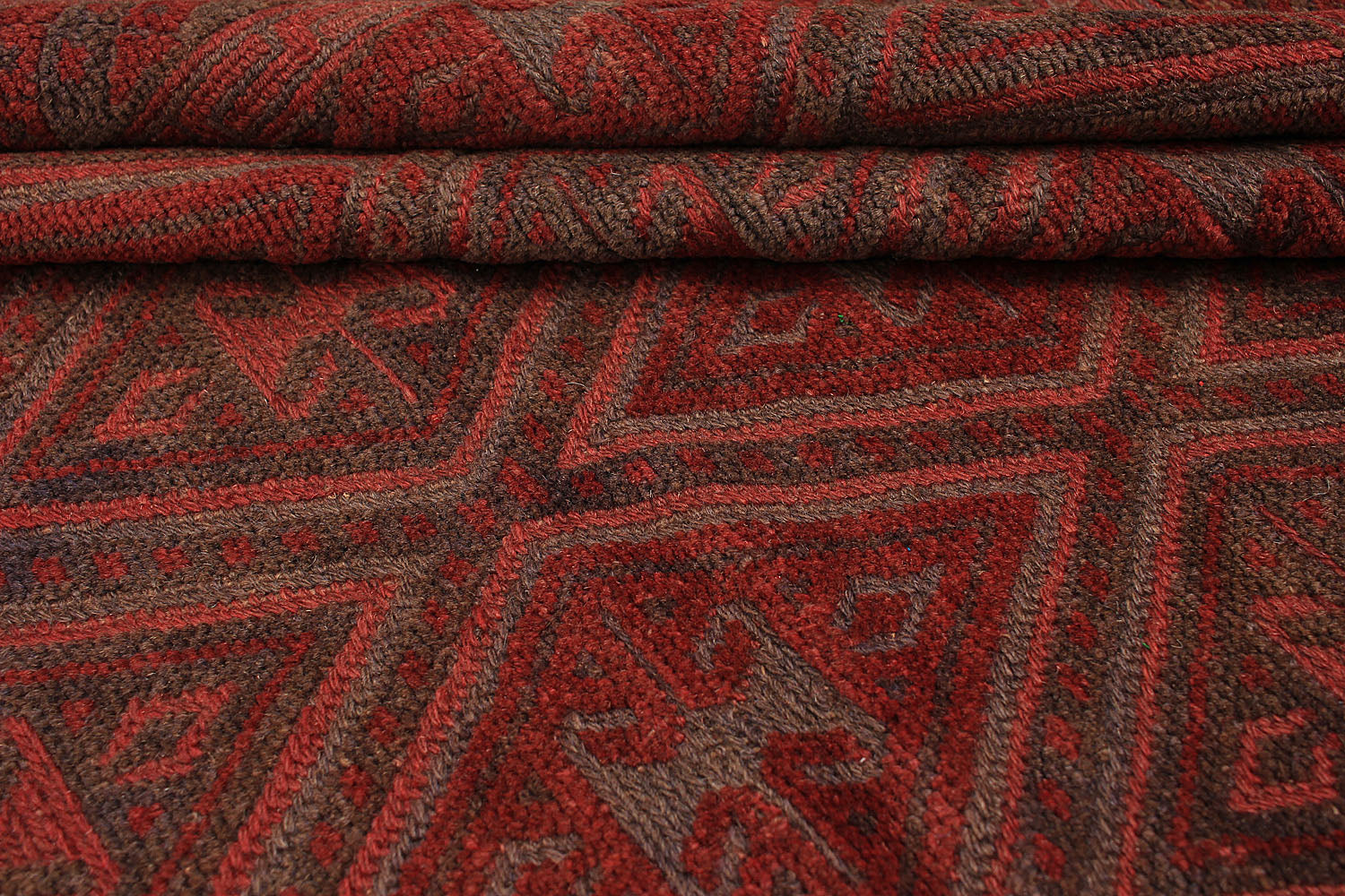 Brown Handmade Mashwani Afghan Rug Rectangular