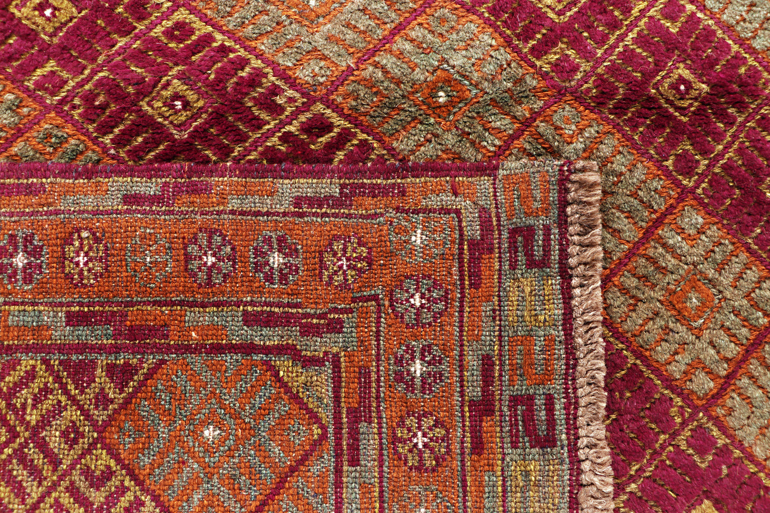 4' 6" x 6' 6  Brown Handmade Mashwani Afghan Rug Rectangular