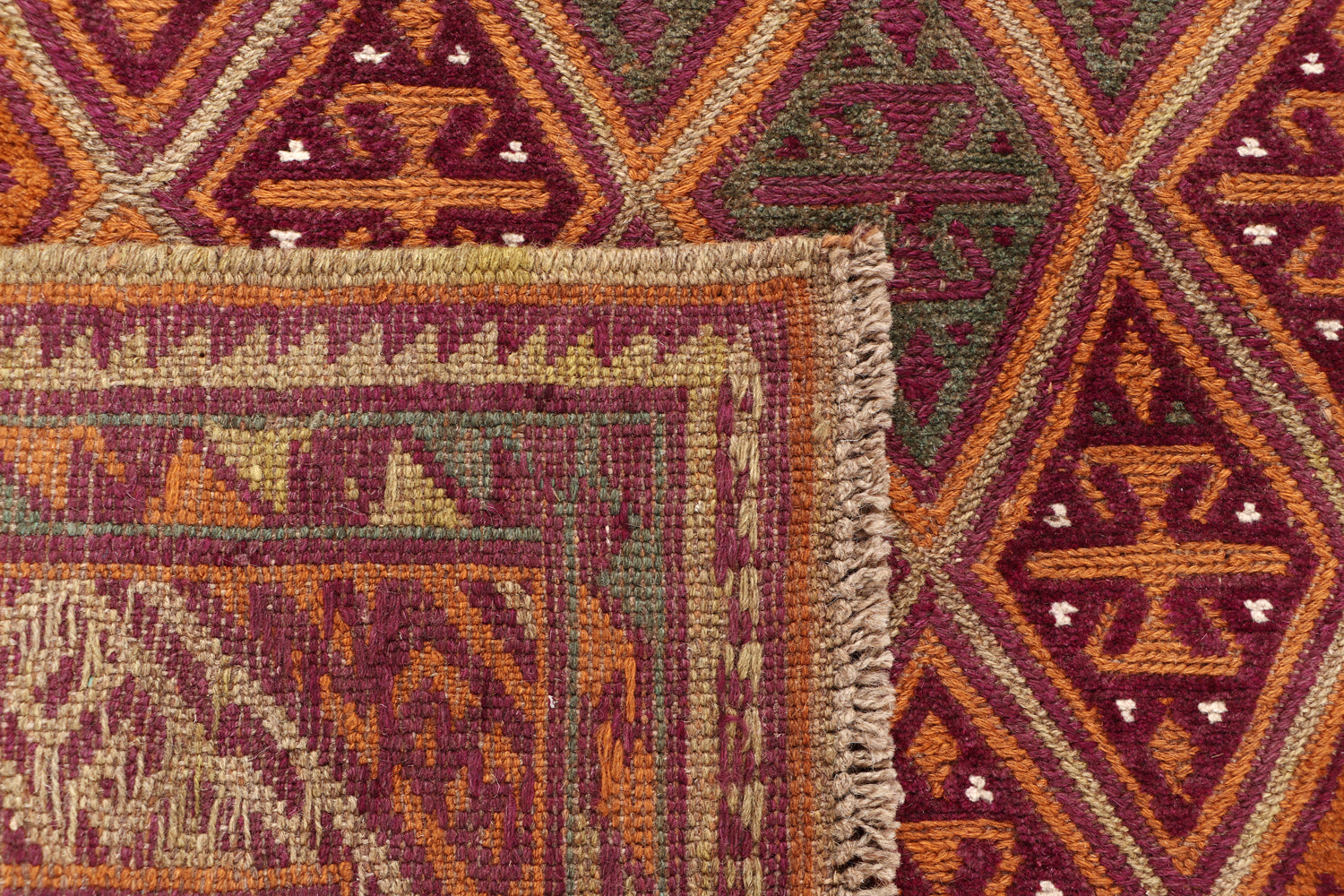 Gold Handmade Mashwani Afghan Rug Rectangular
