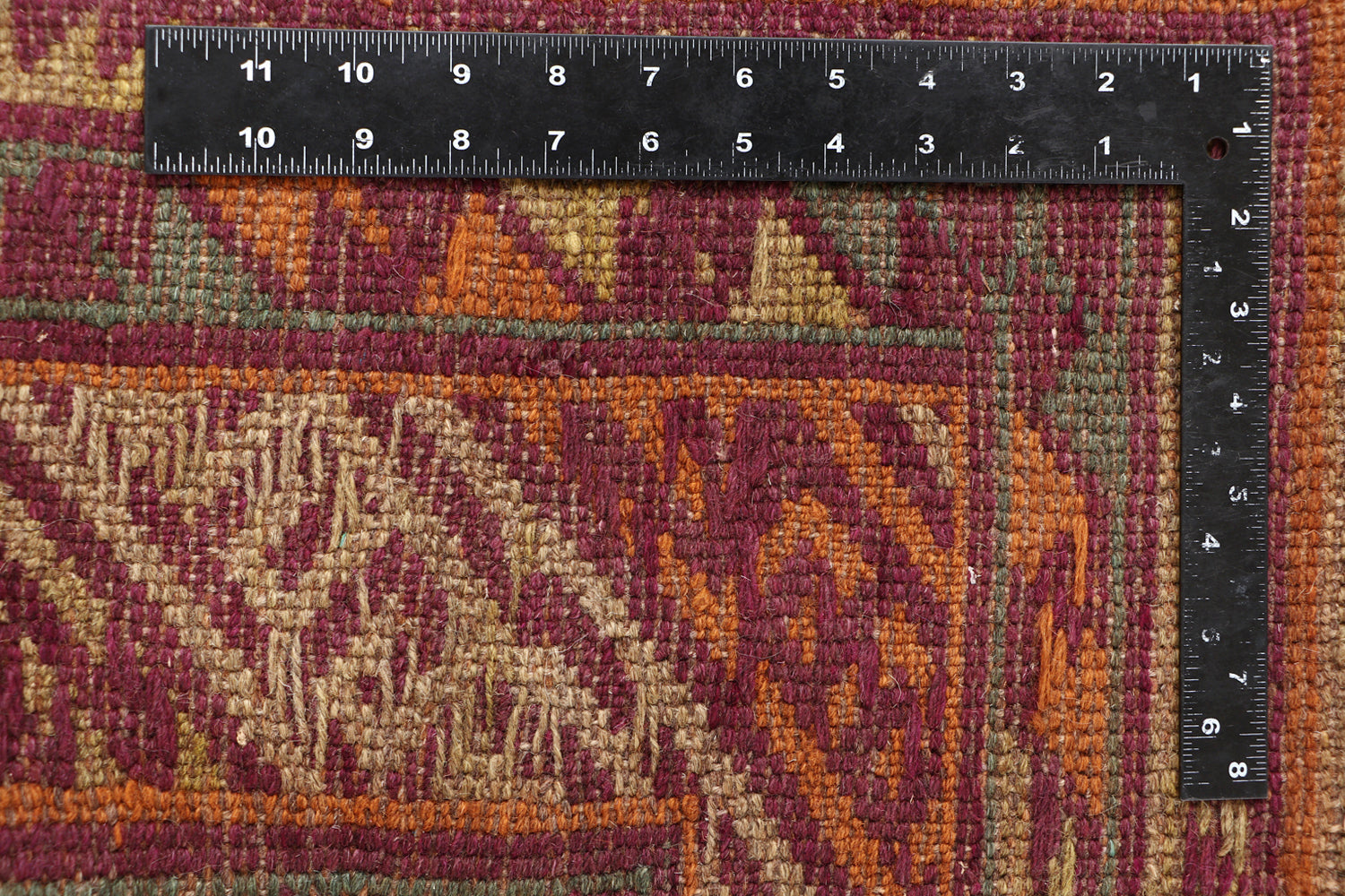 Gold Handmade Mashwani Afghan Rug Rectangular