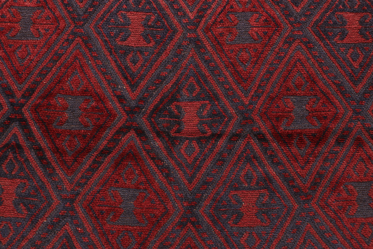 Red Handmade Mashwani Afghan Rug Rectangular