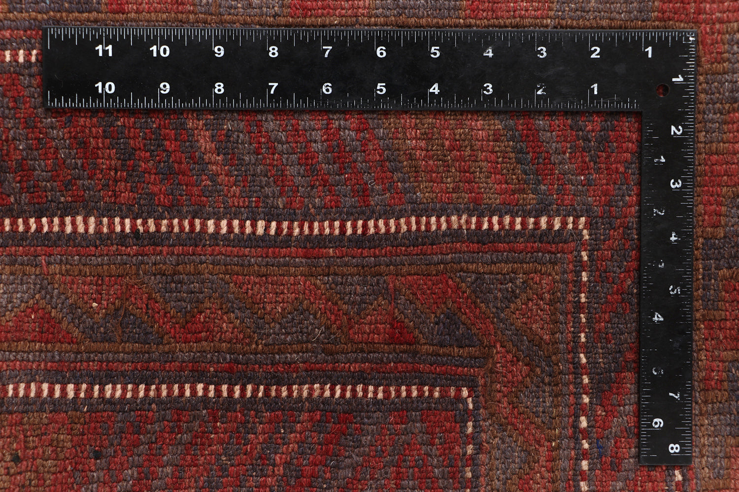 4' 6" x 6' 6  Red Handmade Mashwani Afghan Rug Rectangular