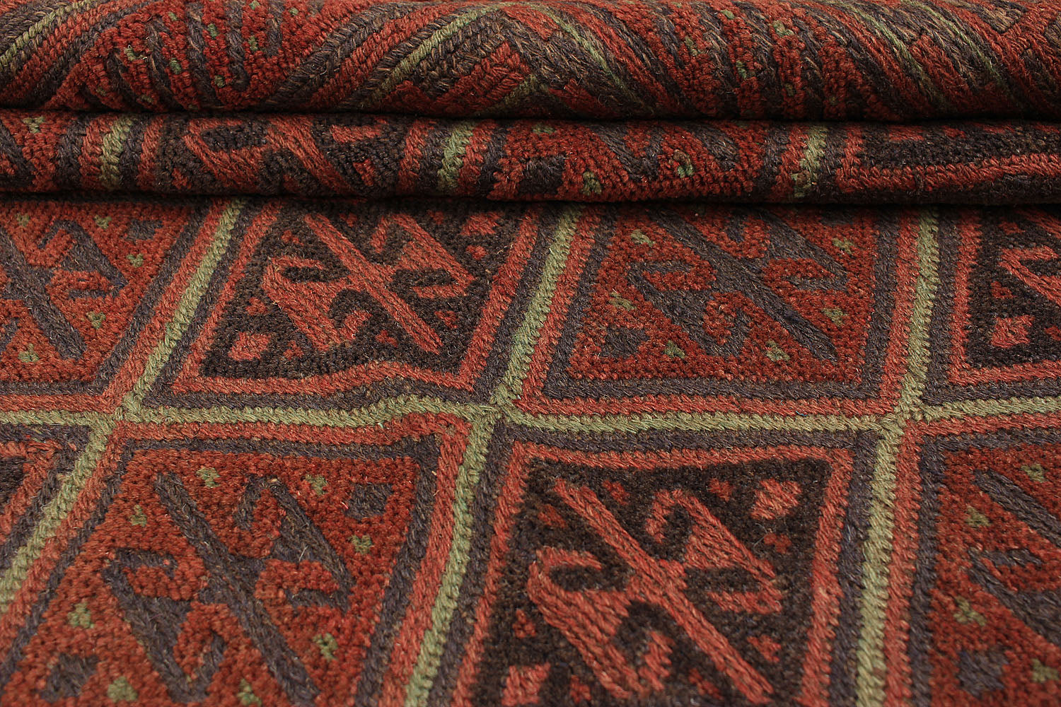 Brown Handmade Mashwani Afghan Rug Rectangular