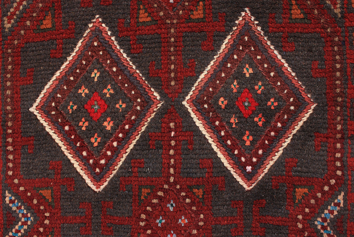 10' 6" X 2' 6"  Red Handmade Mashwani Afghan Rug Runner