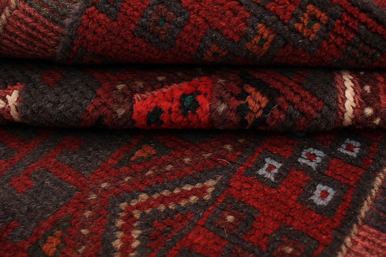10' 6" X 2' 6"  Red Handmade Mashwani Afghan Rug Runner