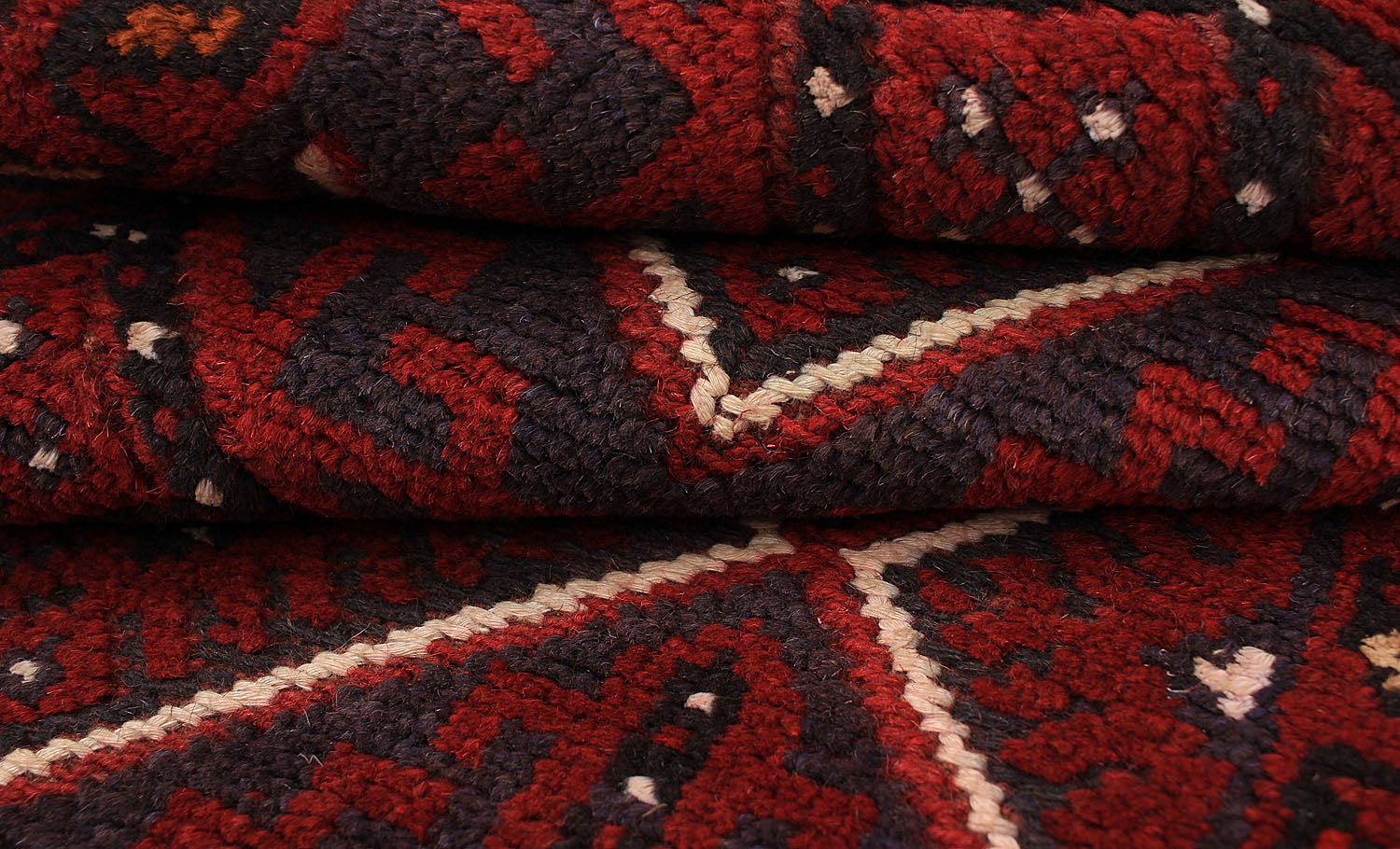 10' 6" X 2' 6"  Red Handmade Mashwani Afghan Rug Runner