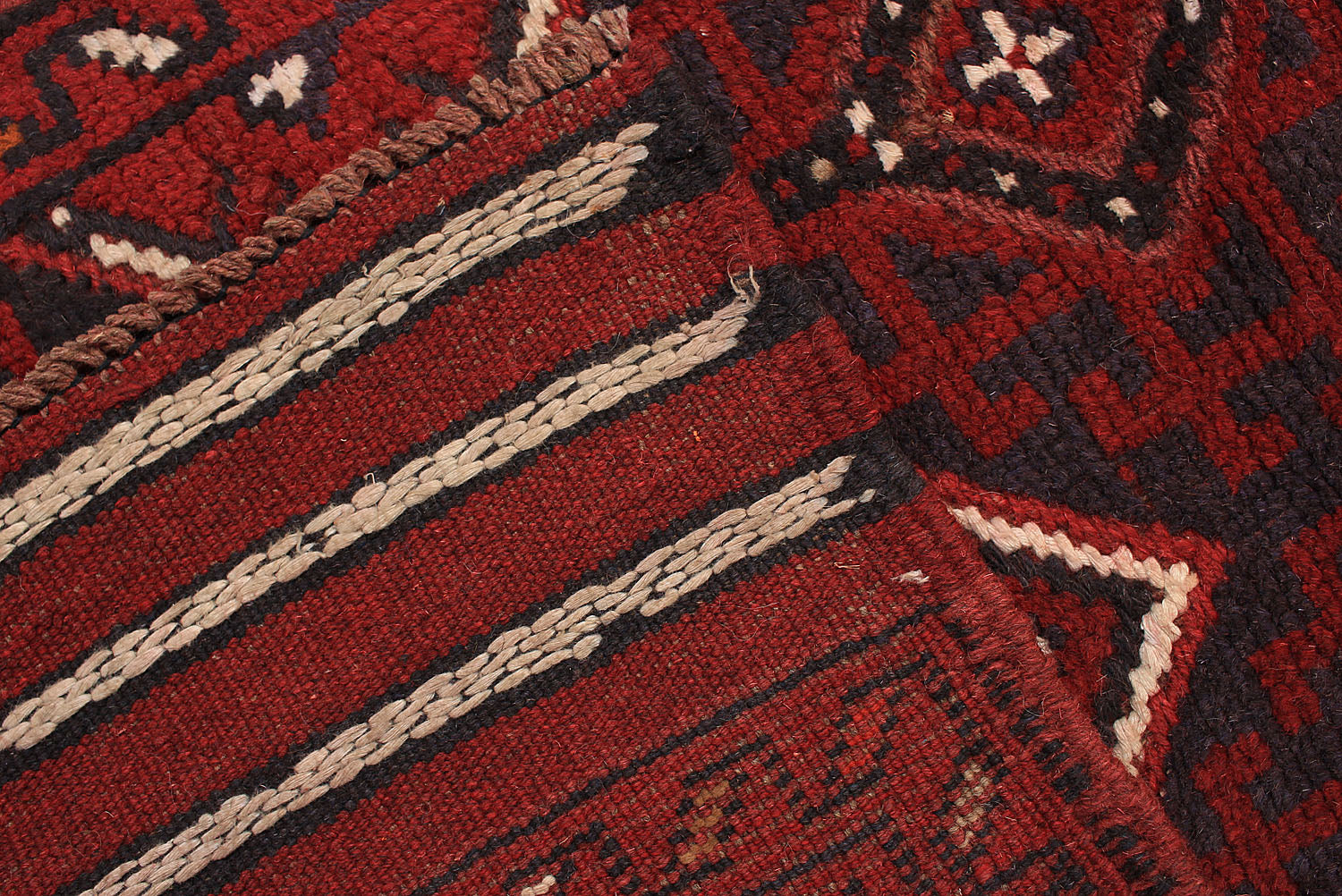 10' 6" X 2' 6"  Red Handmade Mashwani Afghan Rug Runner