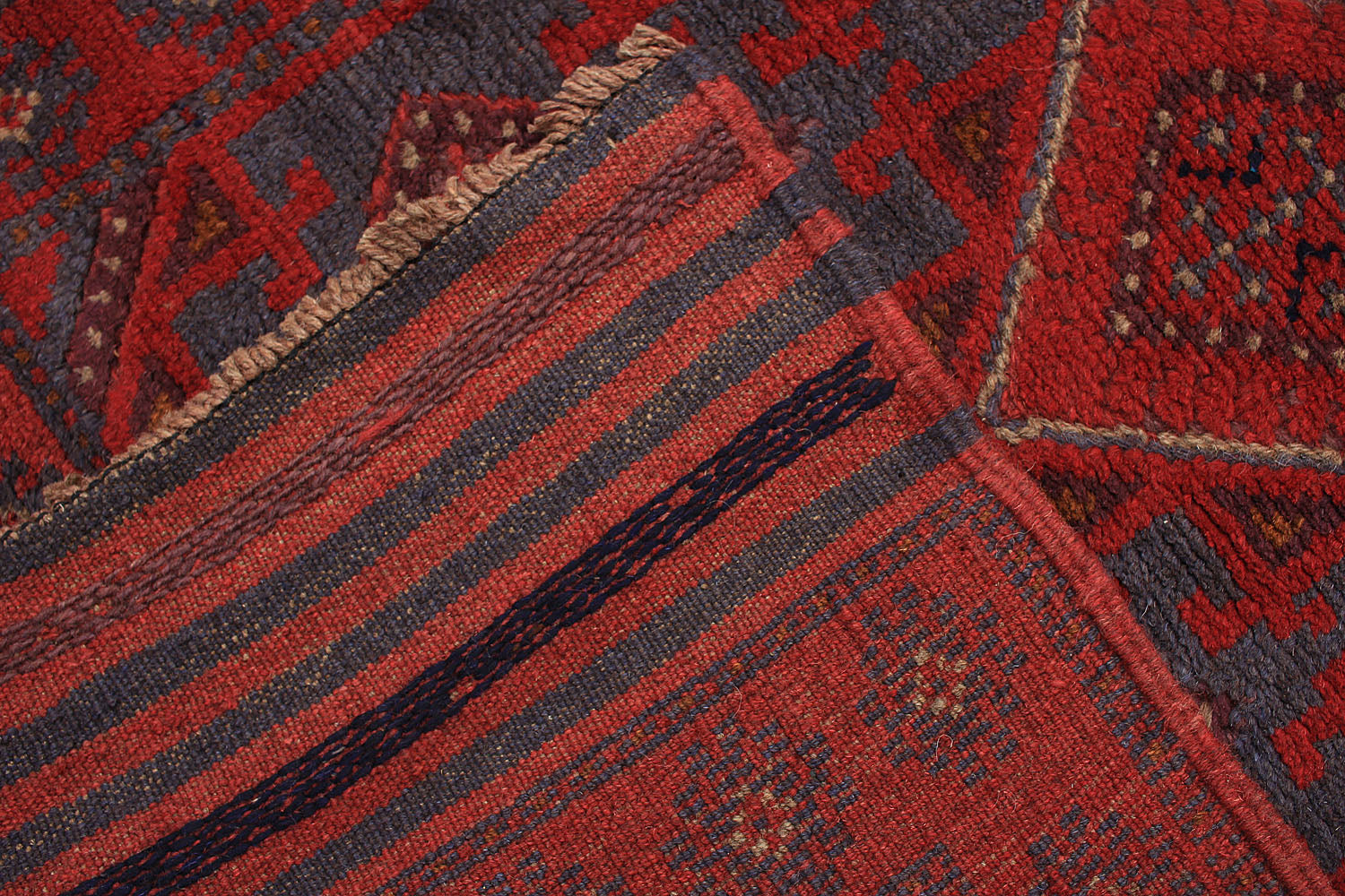 10' 6" X 2' 6"  Red Handmade Mashwani Afghan Rug Runner