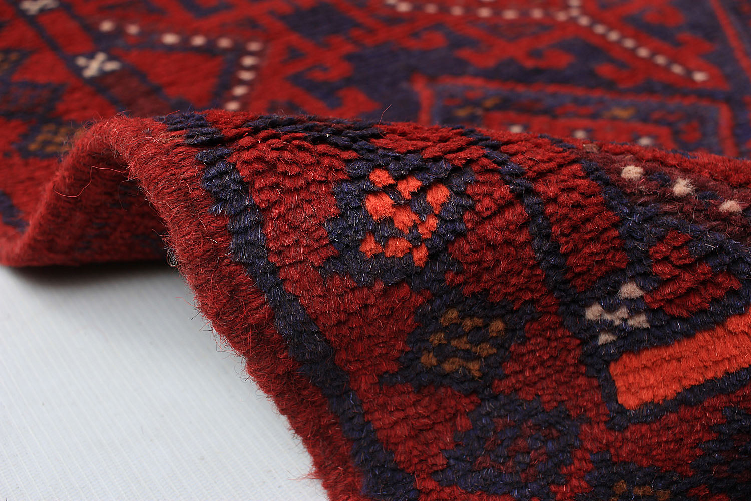 10' 6" X 2' 6"  Red Handmade Mashwani Afghan Rug Runner