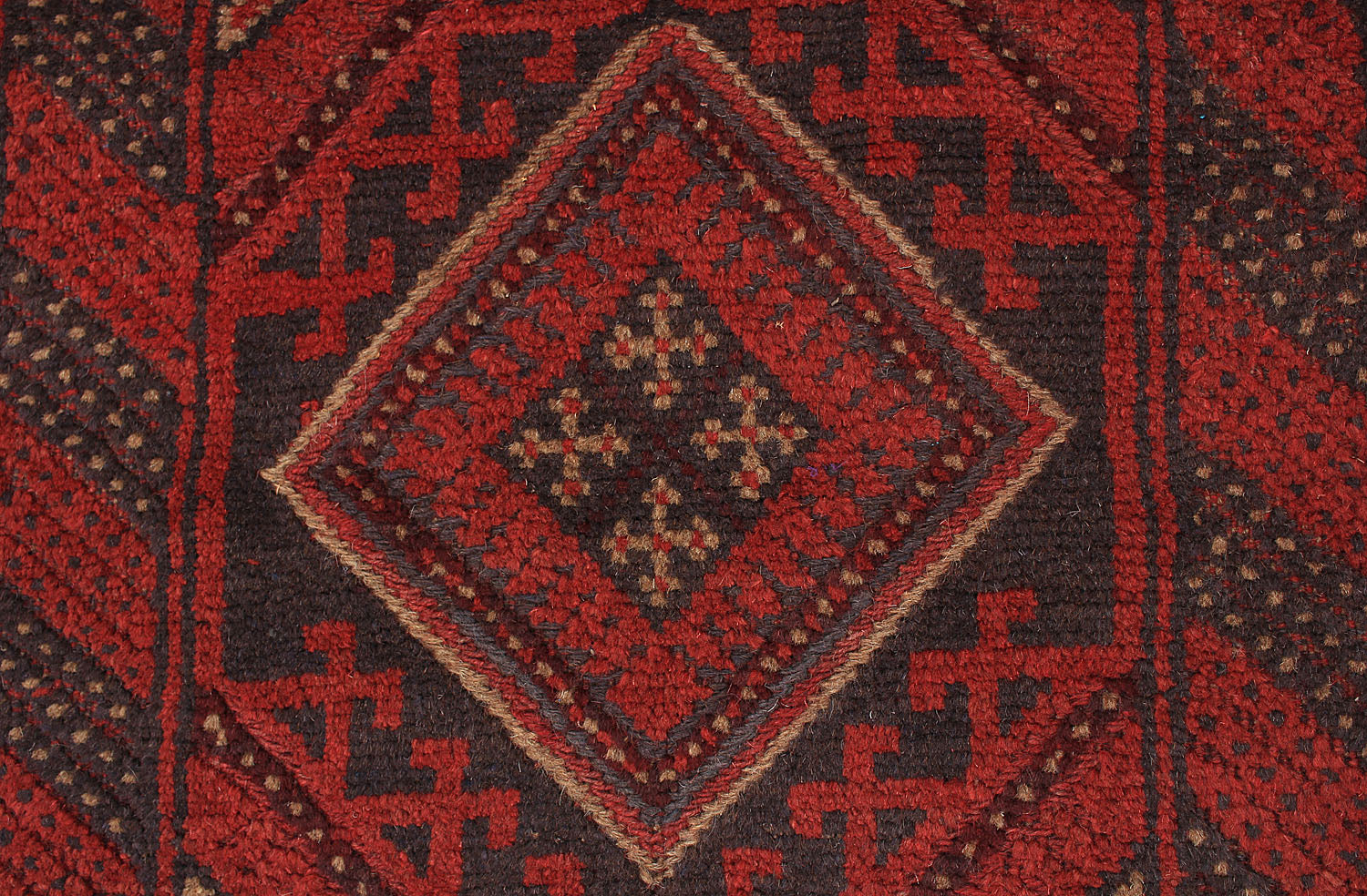 10' 6" X 2' 6"  Red Handmade Mashwani Afghan Rug Runner