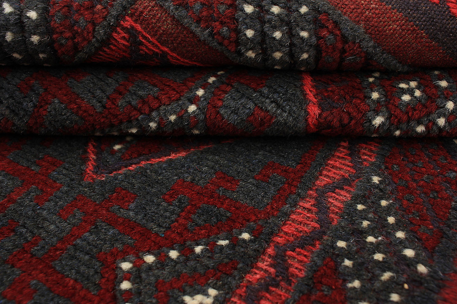 Red Handmade Mashwani Afghan Rug Rectangular