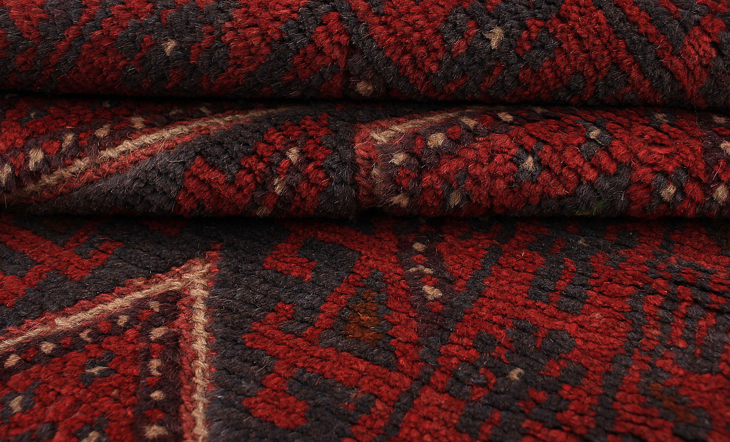 10' 6" X 2' 6"  Red Handmade Mashwani Afghan Rug Runner