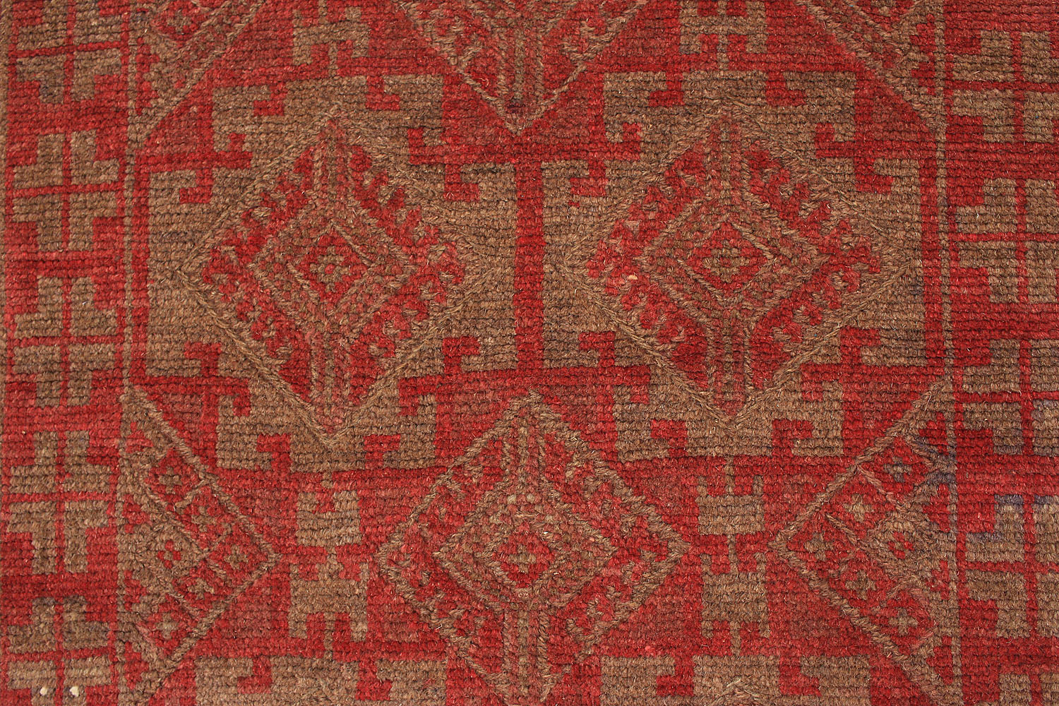 10' 6" X 2' 6"  Red Handmade Mashwani Afghan Rug Runner