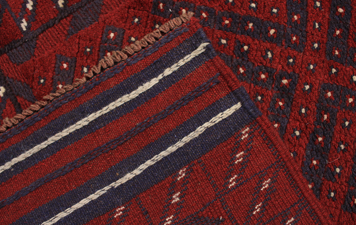 10' 6" X 2' 6"  Red Handmade Mashwani Afghan Rug Runner