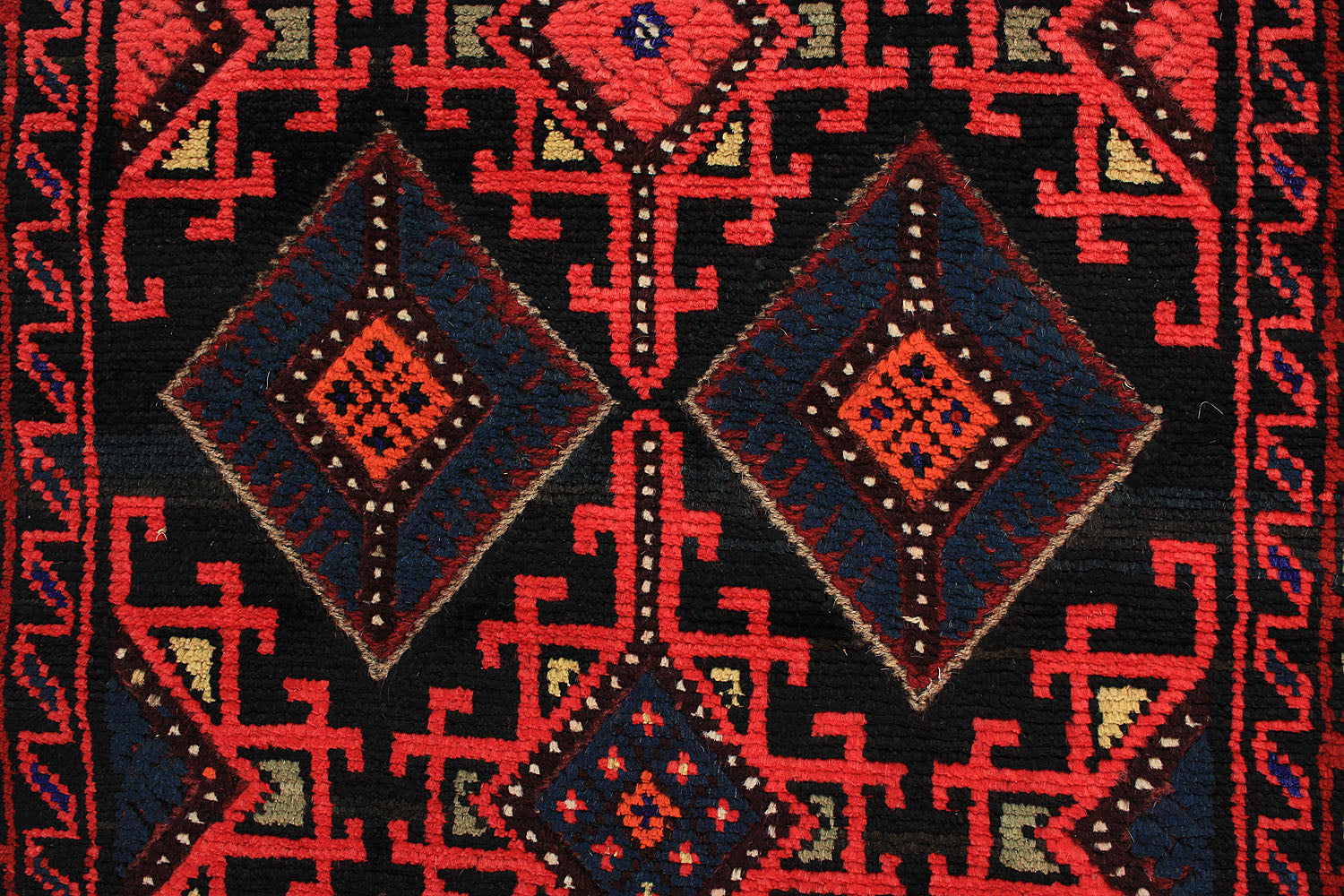 10' 6" X 2' 6"  Red Handmade Mashwani Afghan Rug Runner