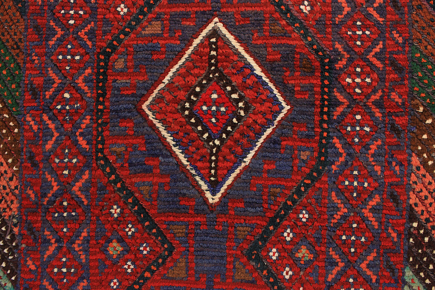 10' 6" X 2' 6"  Red Handmade Mashwani Afghan Rug Runner