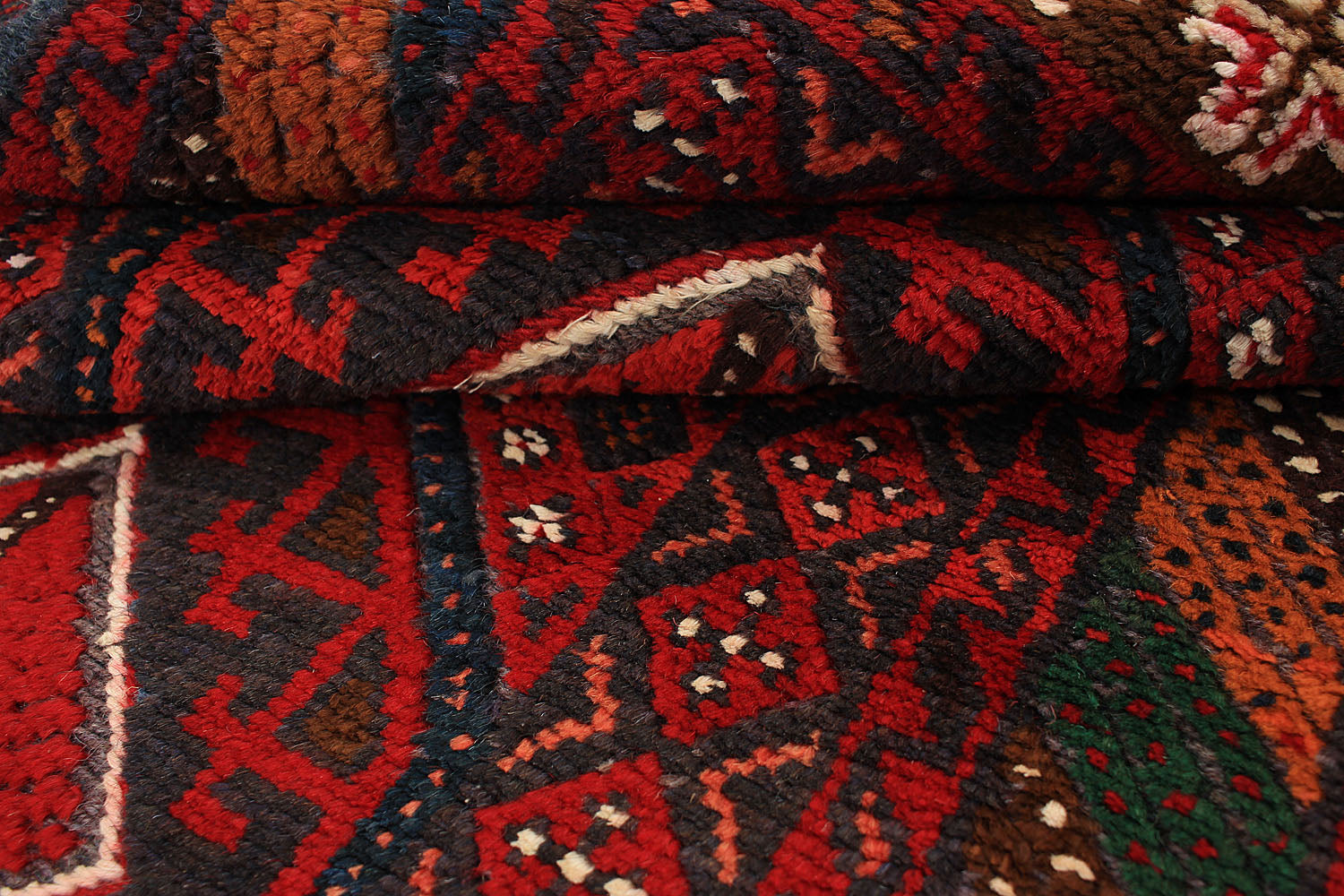 10' 6" X 2' 6"  Red Handmade Mashwani Afghan Rug Runner
