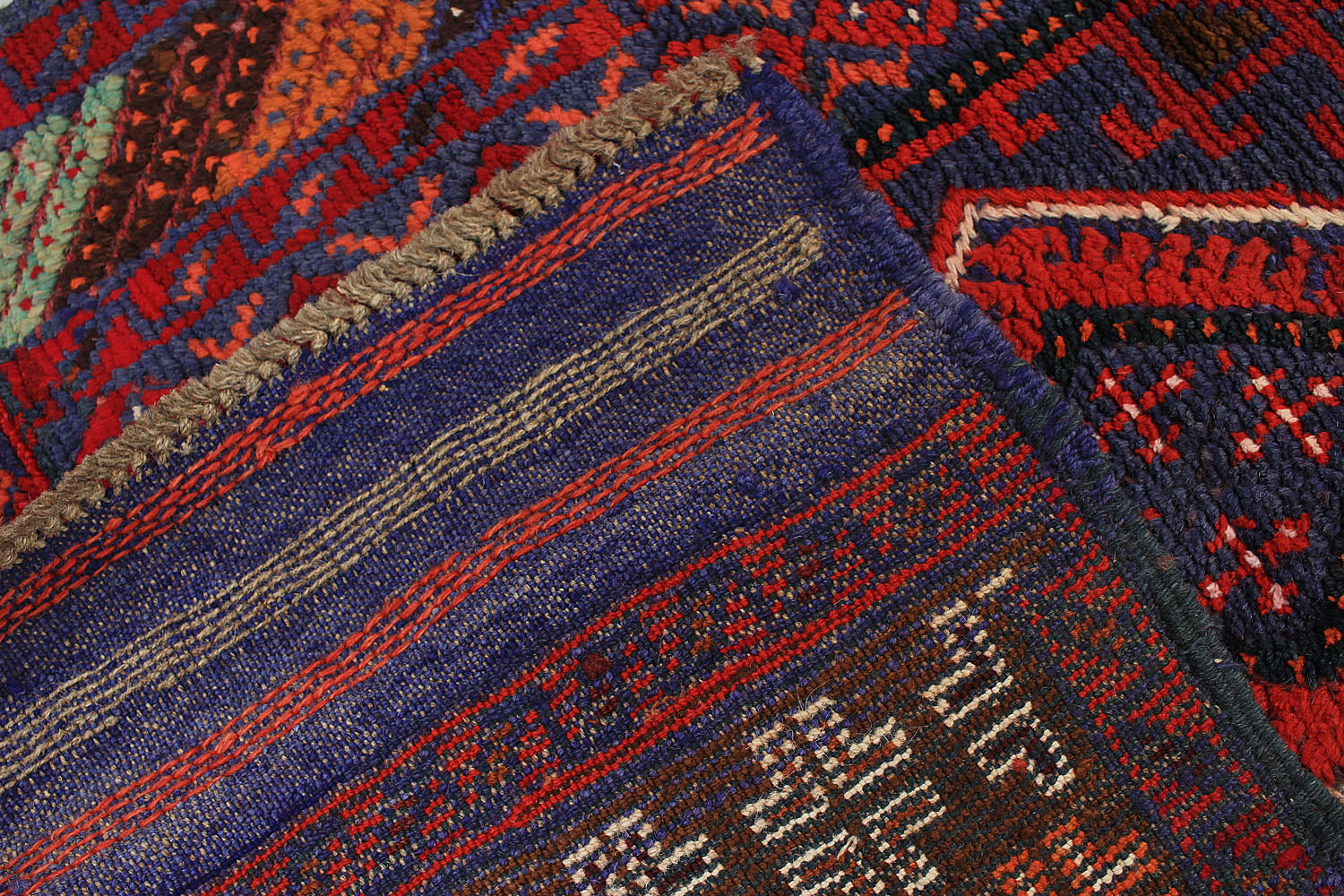 10' 6" X 2' 6"  Red Handmade Mashwani Afghan Rug Runner