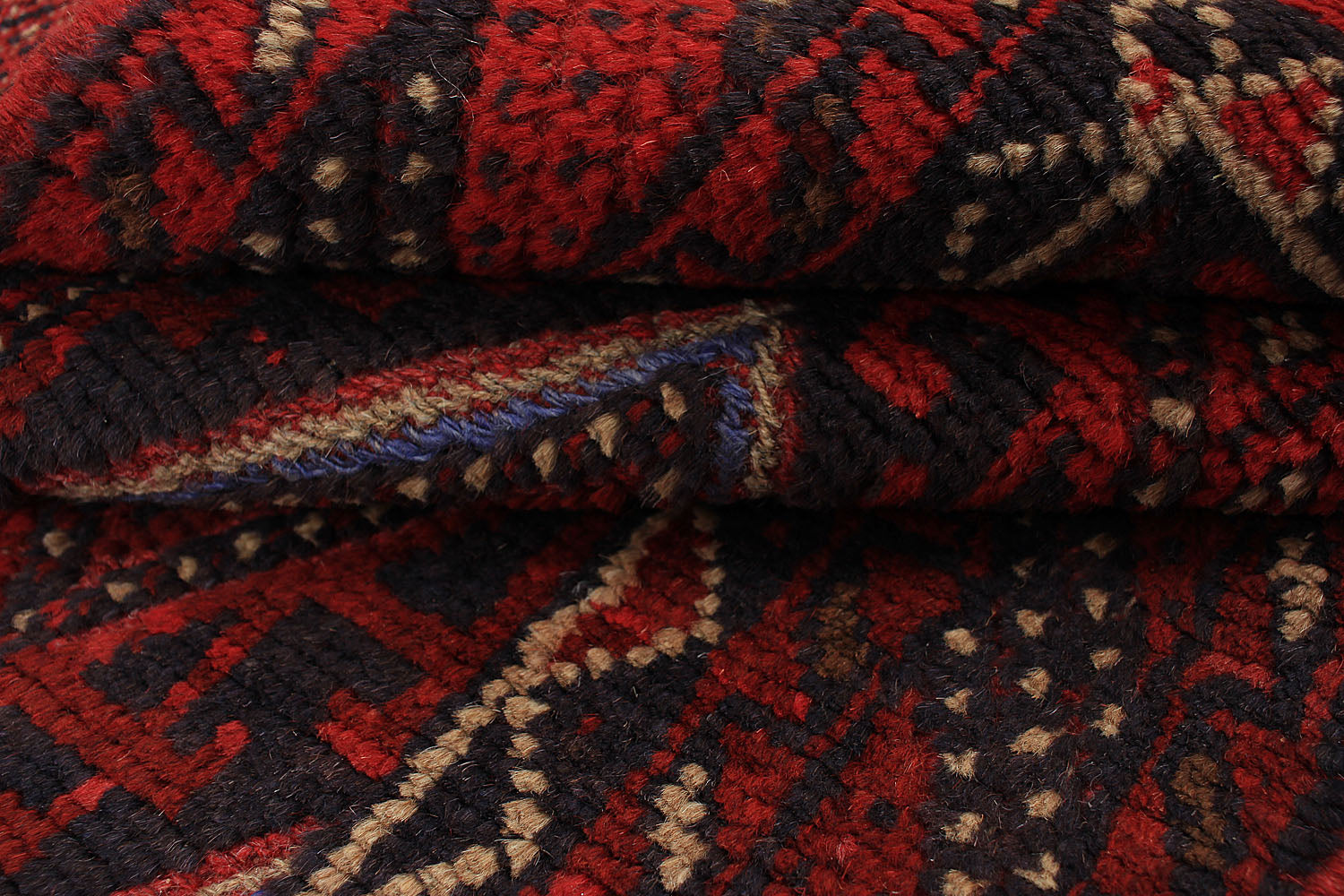 10' 6" X 2' 6"  Red Handmade Mashwani Afghan Rug Runner