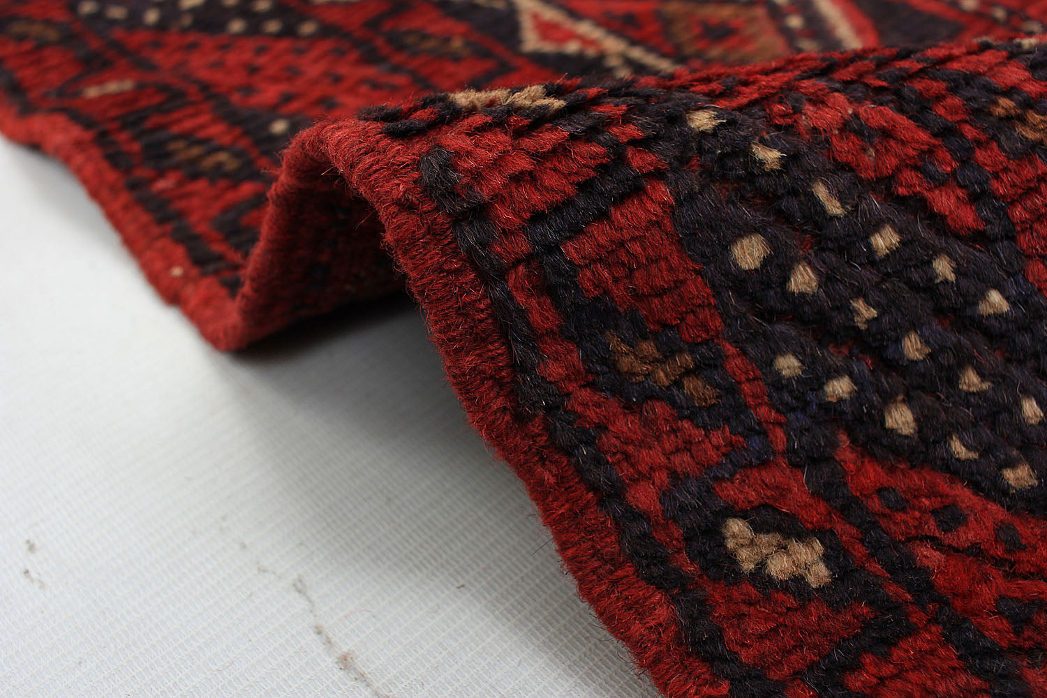 10' 6" X 2' 6"  Red Handmade Mashwani Afghan Rug Runner