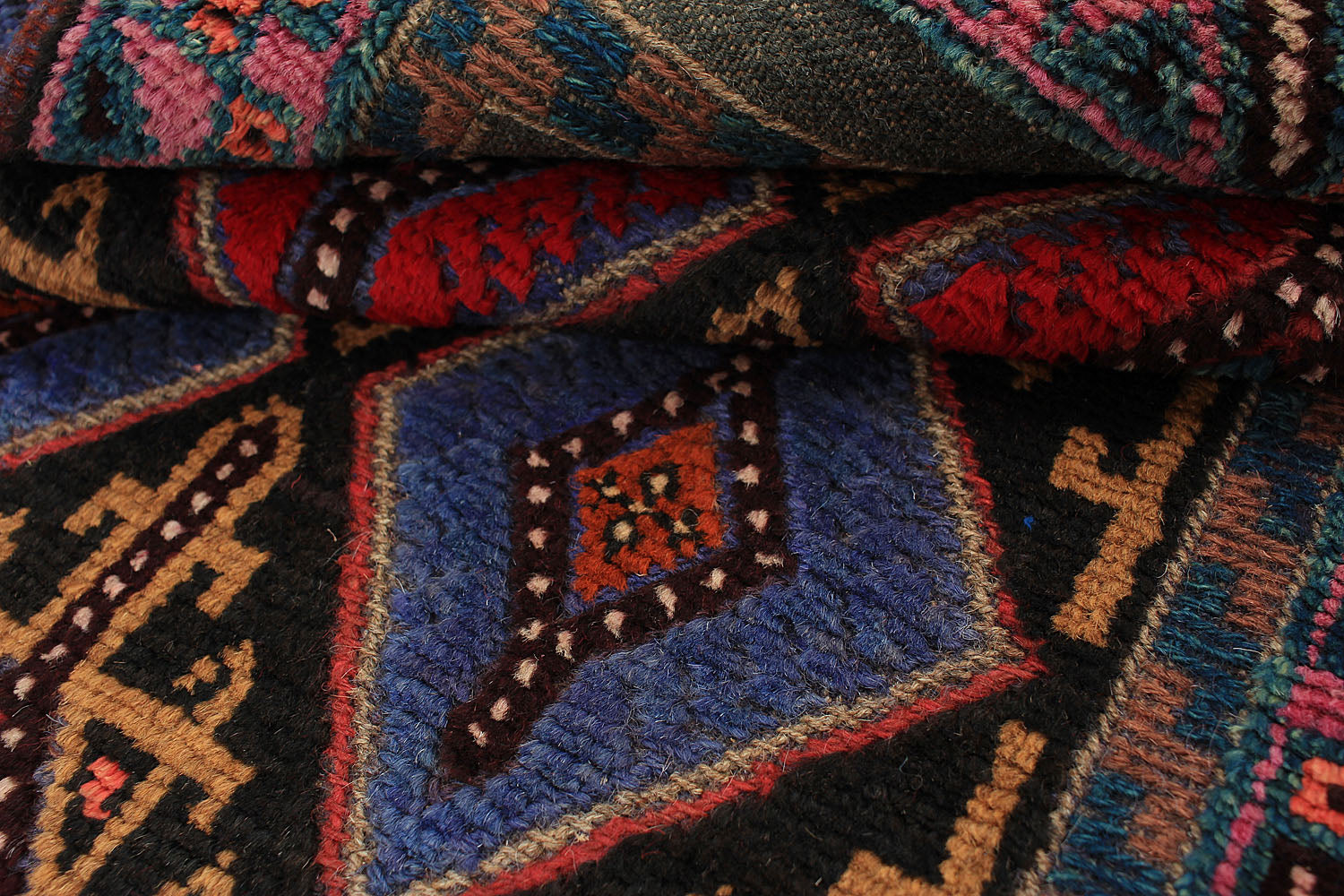 10' 6" X 2' 6"  Red Handmade Mashwani Afghan Rug Runner