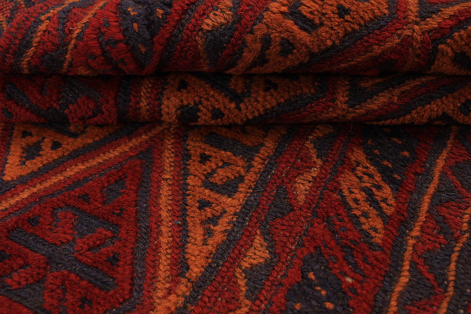 10' 6" X 2' 6"  Red Handmade Mashwani Afghan Rug Runner