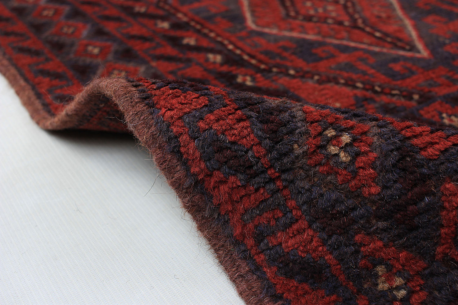 10' 6" X 2' 6"  Red Handmade Mashwani Afghan Rug Runner