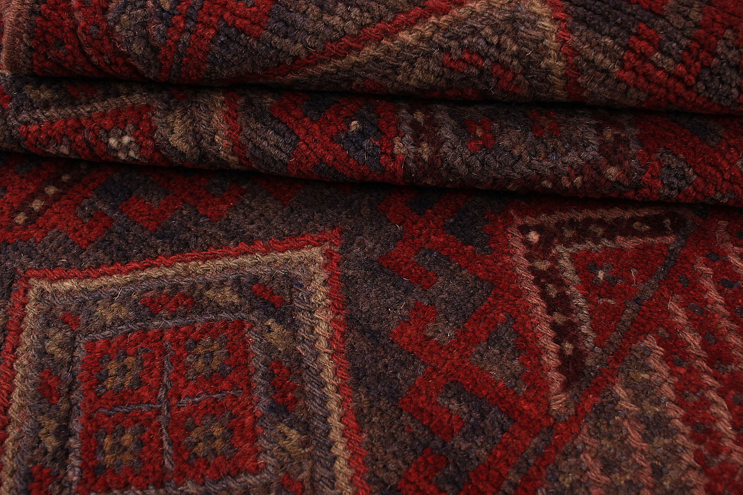 2' 6" X 9'  Red Handmade Mashwani Afghan Rug Runner