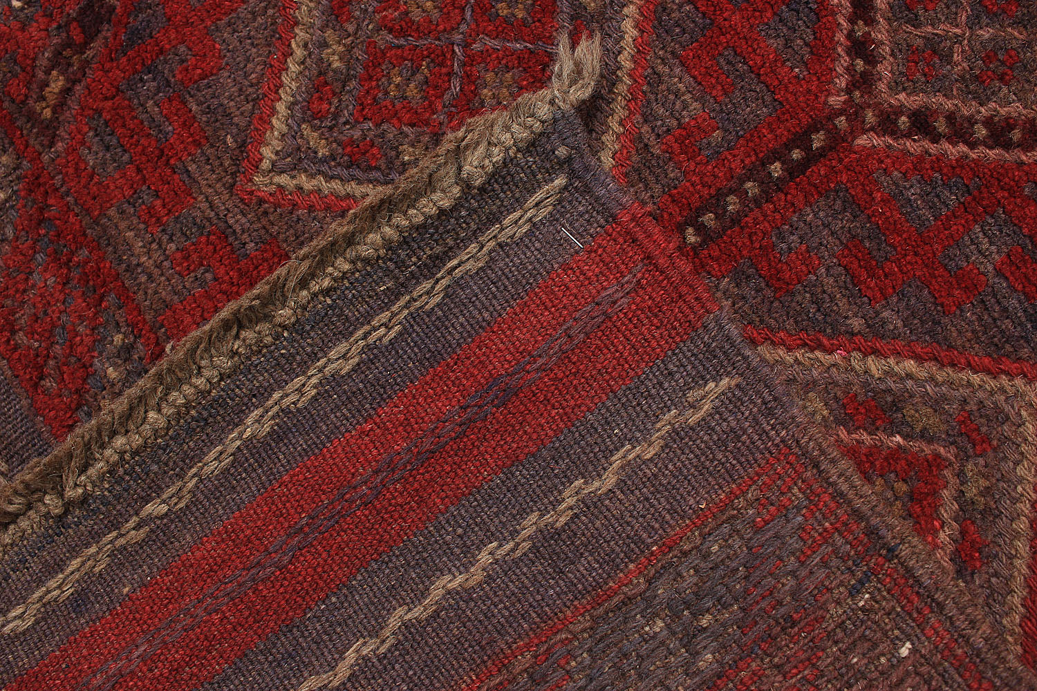 2' 6" X 9'  Red Handmade Mashwani Afghan Rug Runner