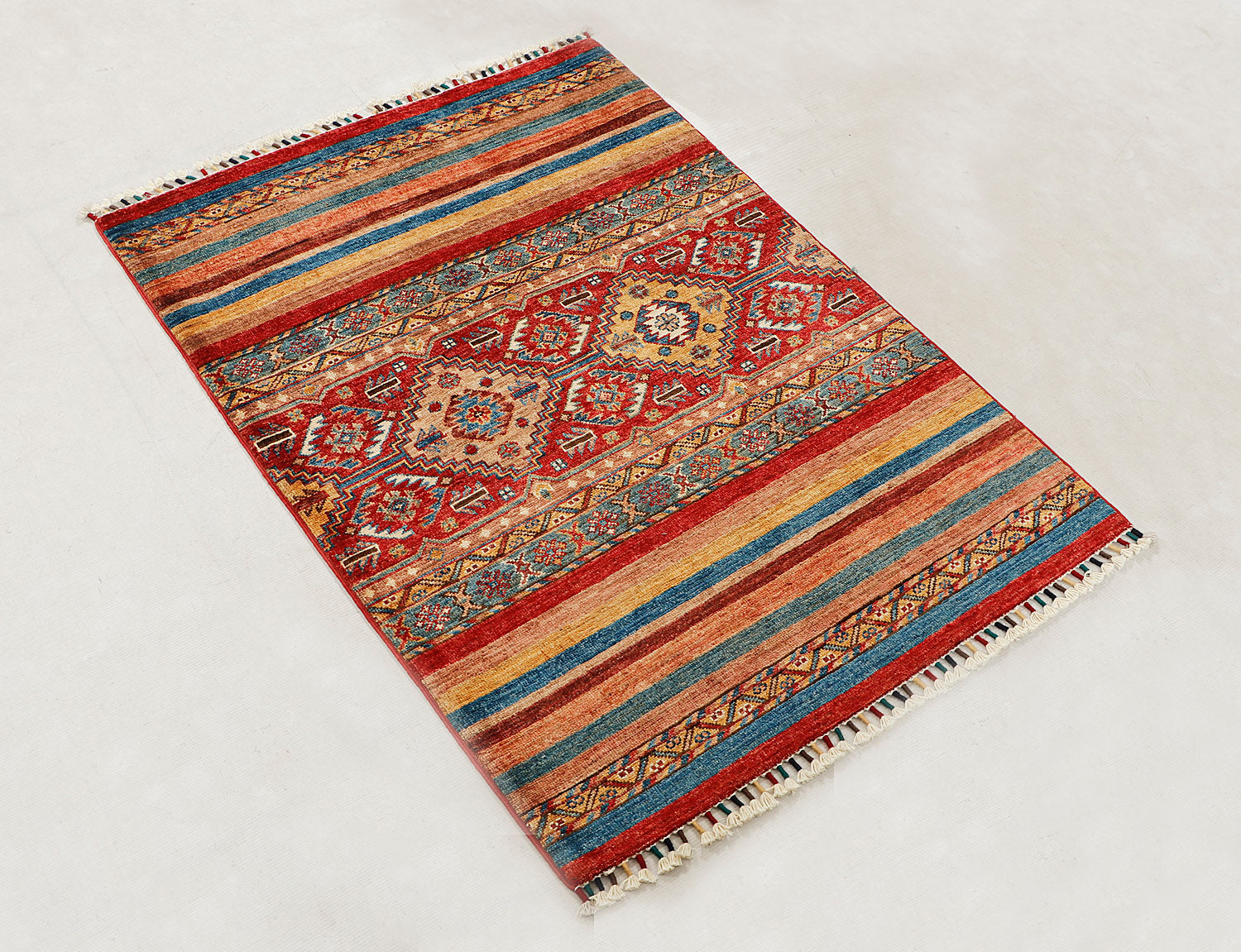Khurjeen Persian Hand Knotted Wool Rug Multicolor 3' x 4'
