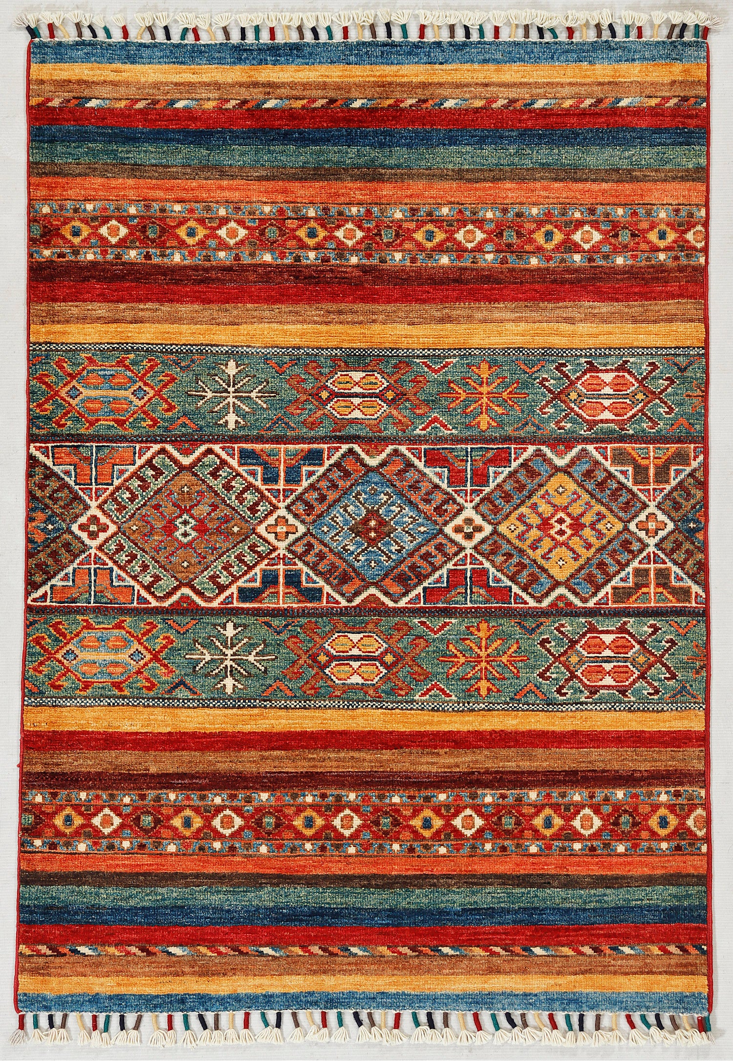 Khurjeen Persian Hand Knotted Wool Rug Multicolor 3' x 4'