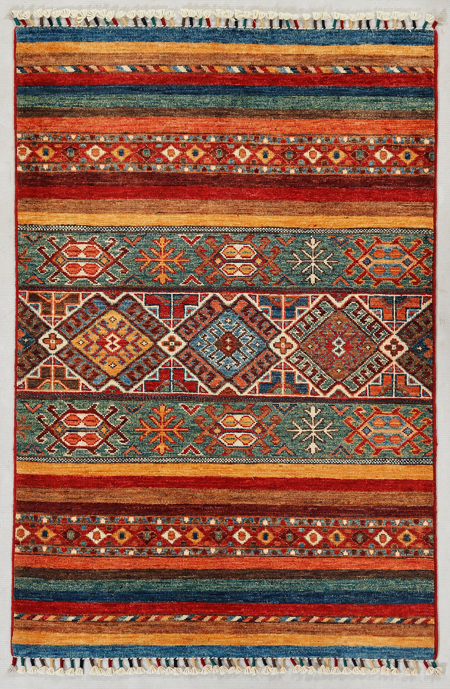 Khurjeen Persian Hand Knotted Wool Rug Multicolor 3' x 4'