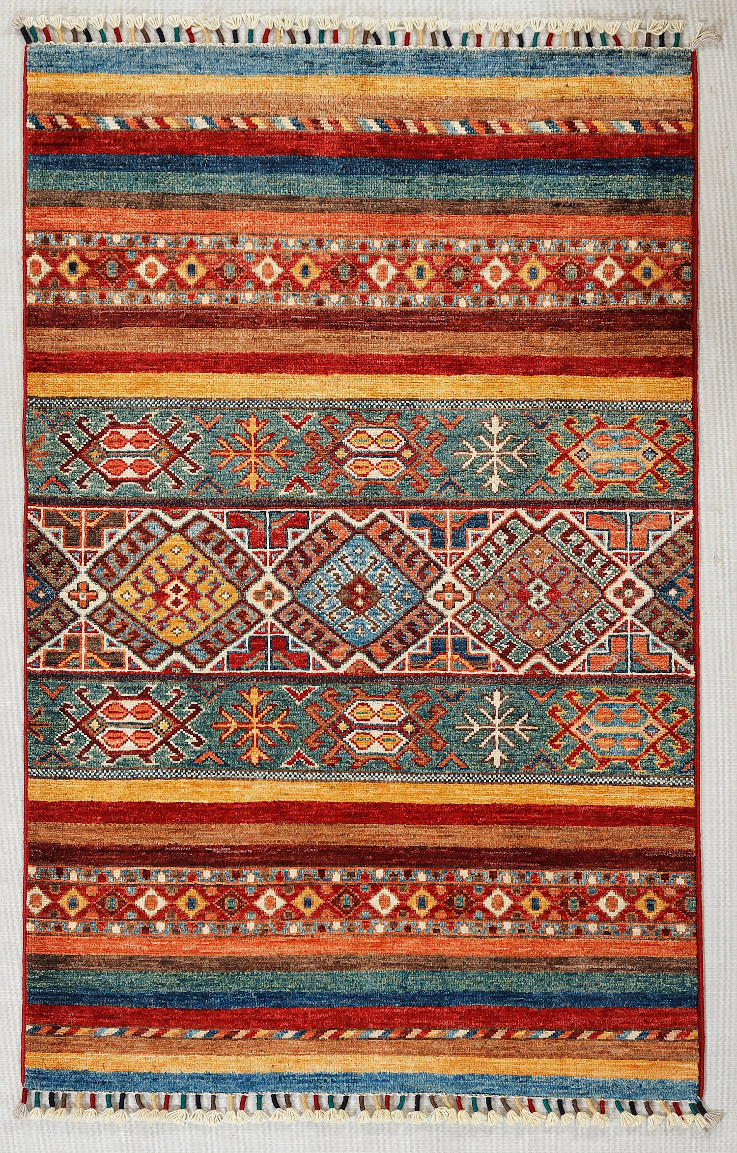 Khurjeen Persian Hand Knotted Wool Rug Multicolor 3' x 4'